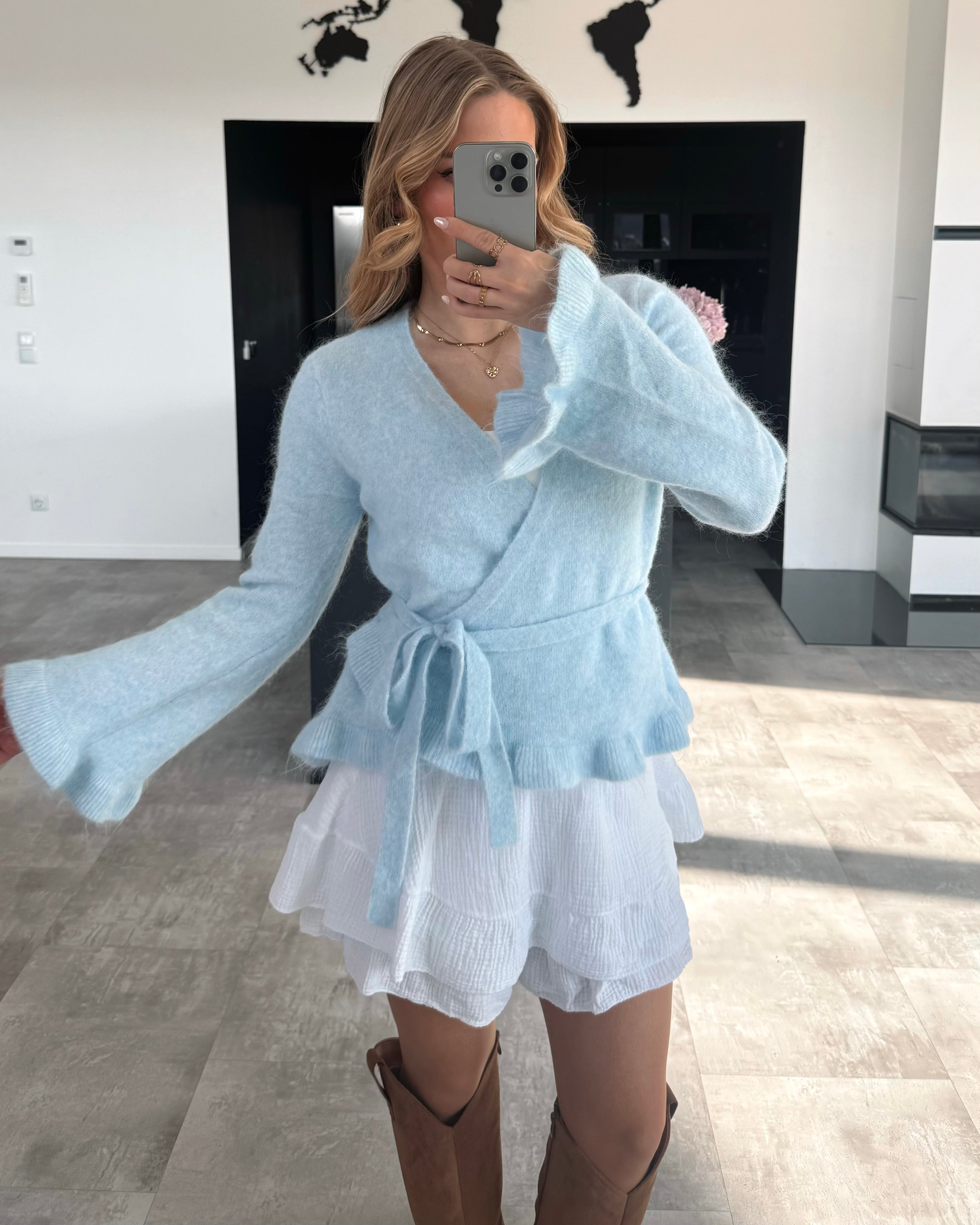 Wickel-Cardigan "Juliet" Babyblau