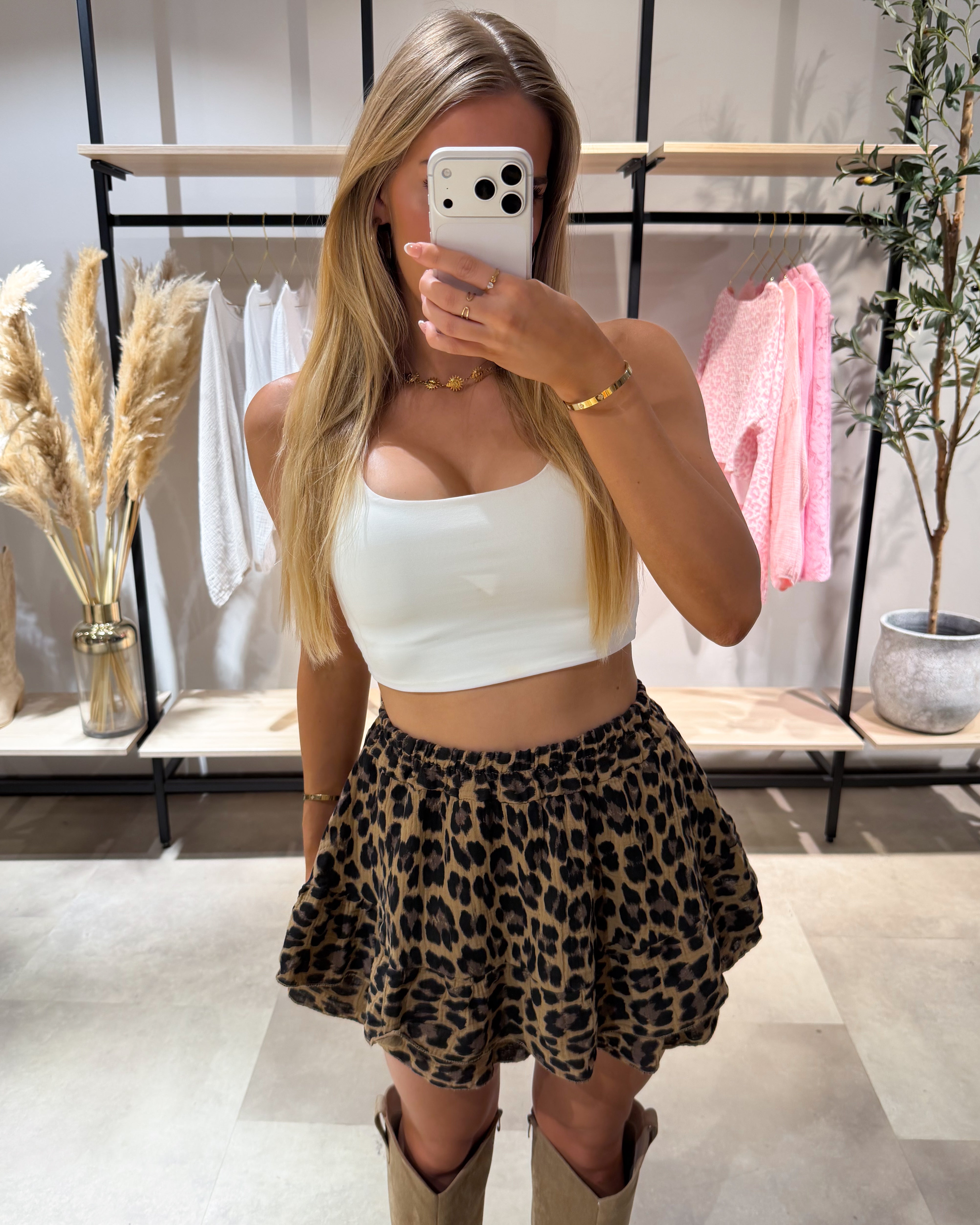Musselin Hosenrock “Calea“ Leoprint