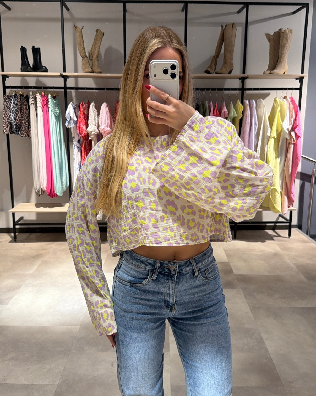 Musselin Shirt "Lexy" Leo Neon