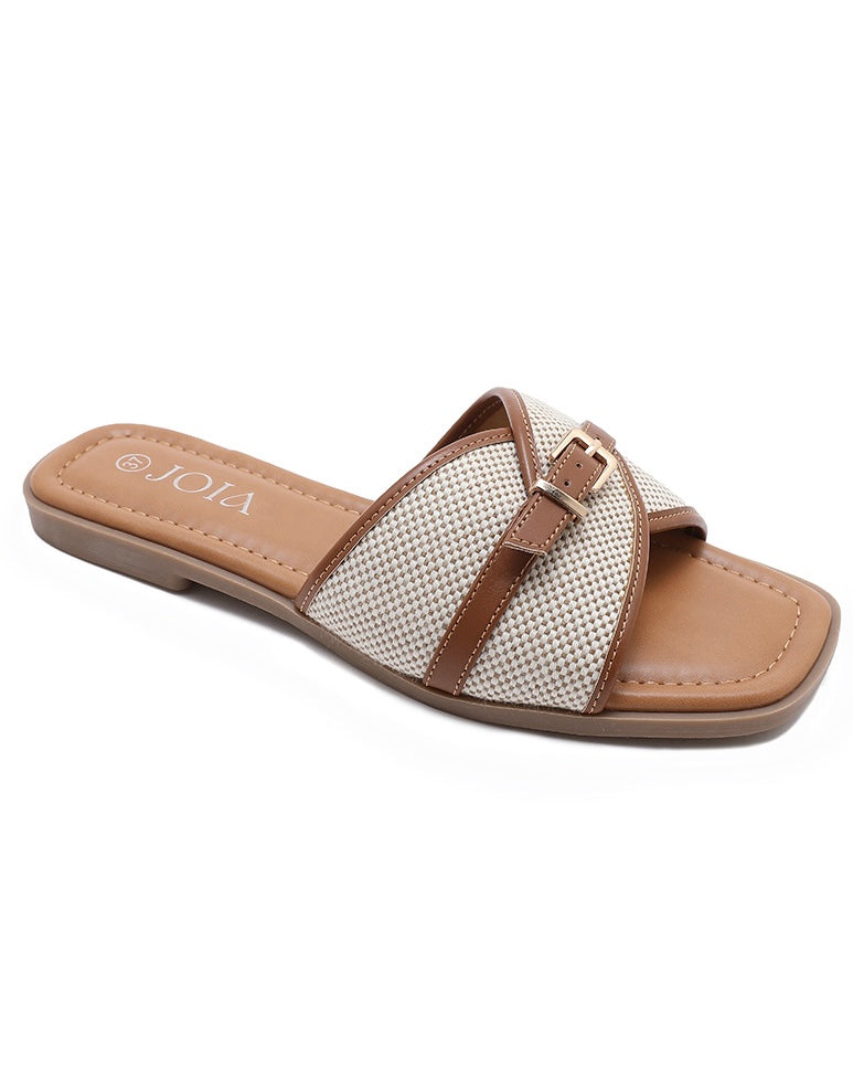 Pantolette "Capri" Beige-Braun