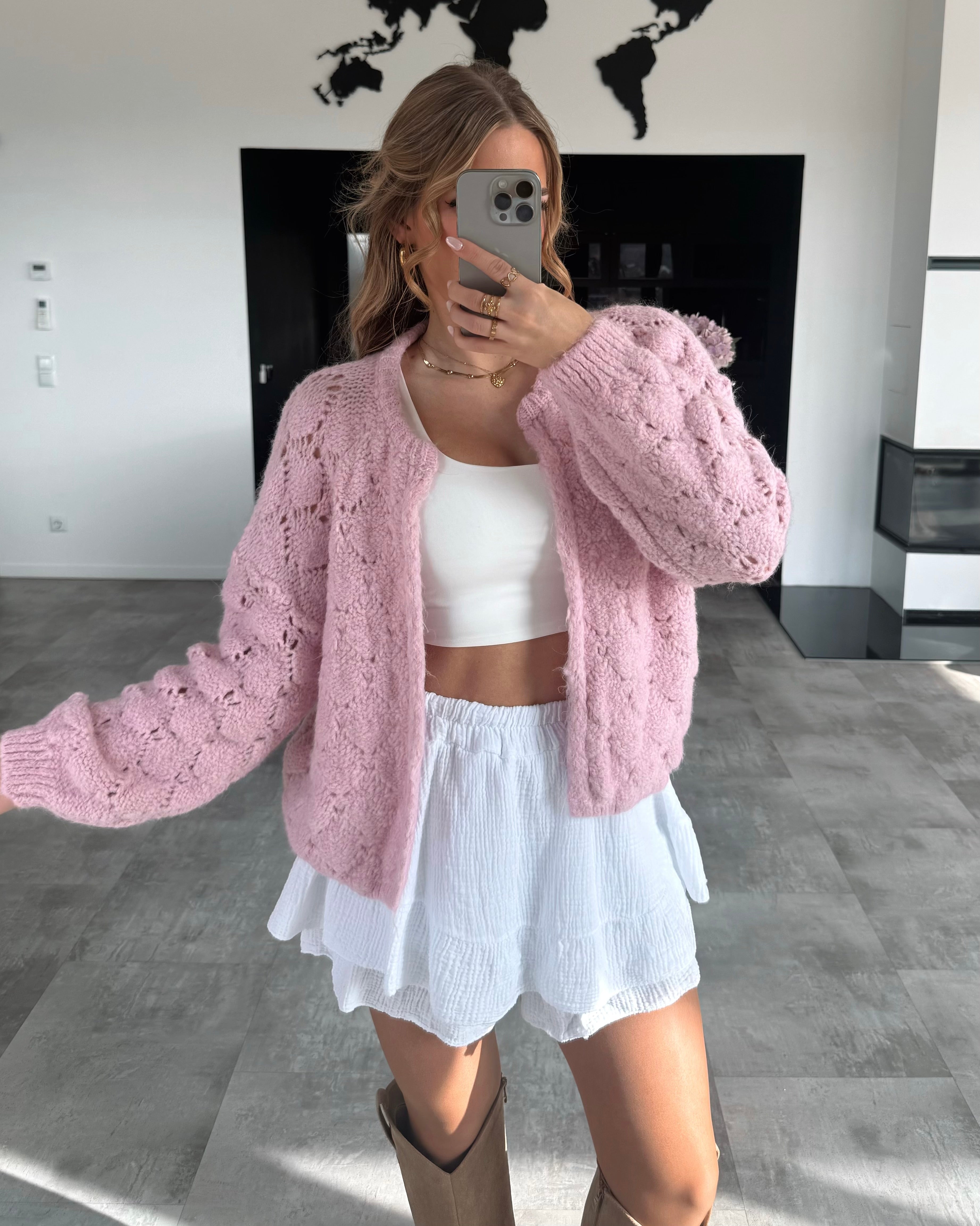 Cardigan "Solène" Rosa