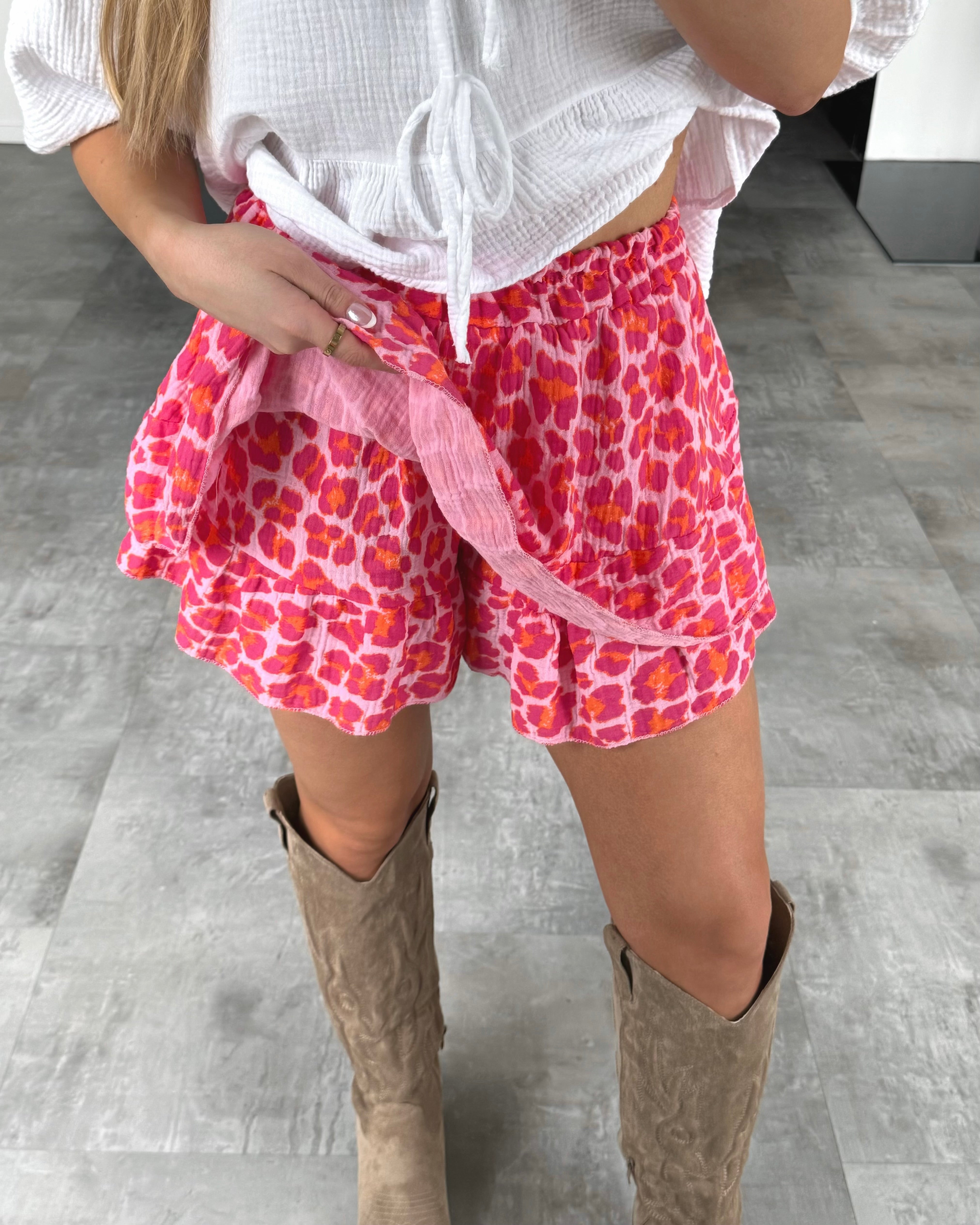 Musselin Hosenrock „Calea“ Leo Pink