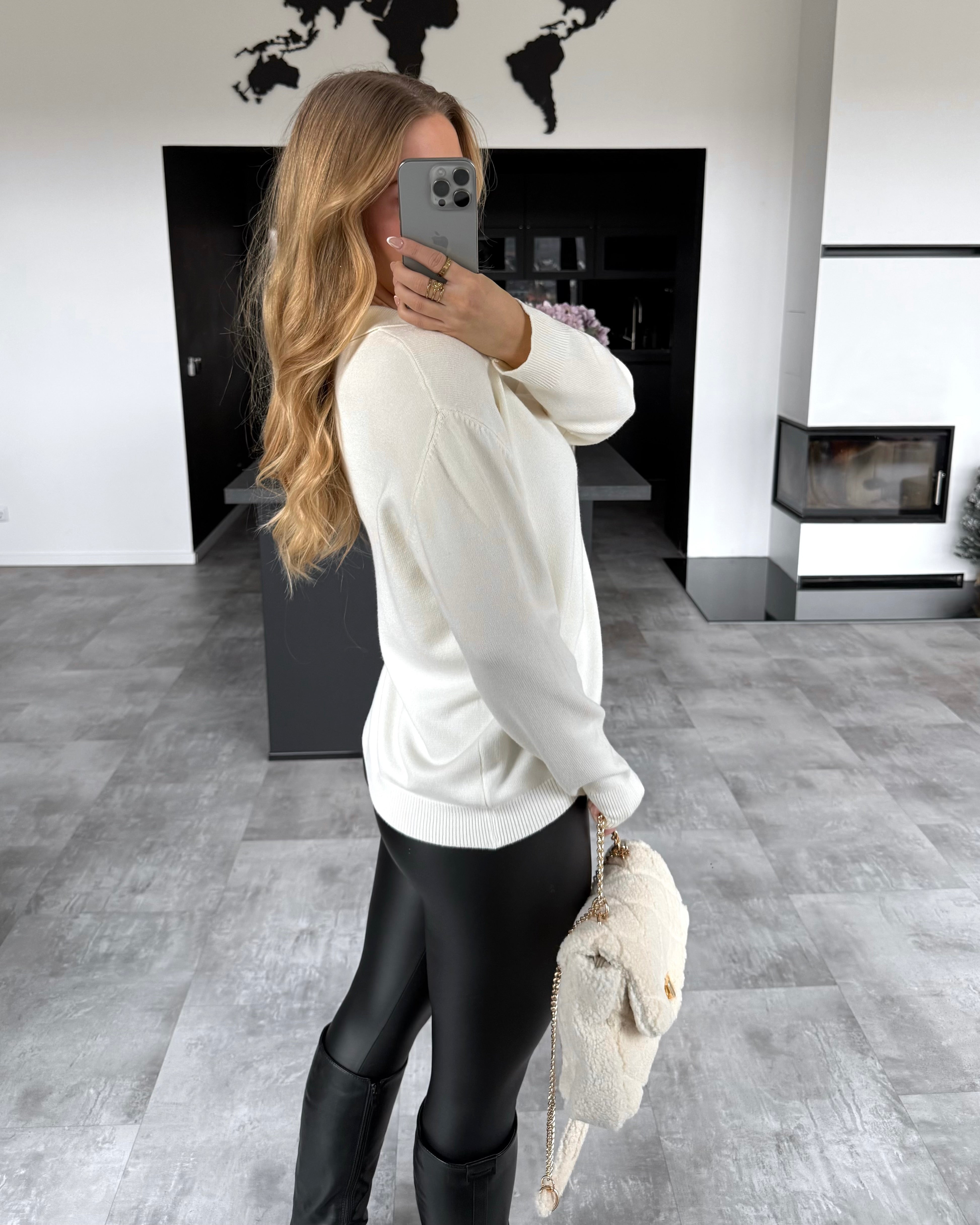 Polo Strickpullover "Vero" Ecru