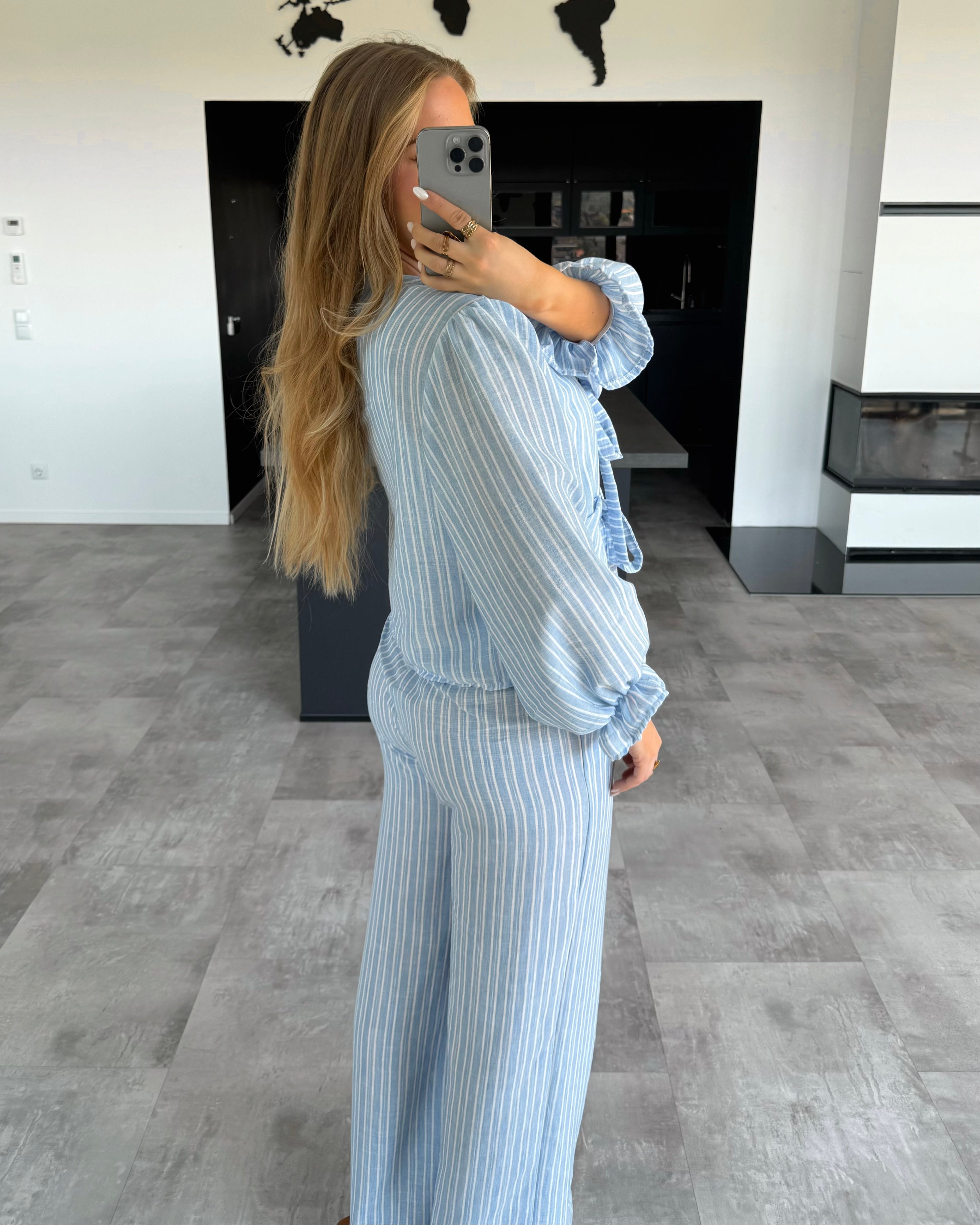 Streifen-Hose "Jordyce“ Blau-Weiß