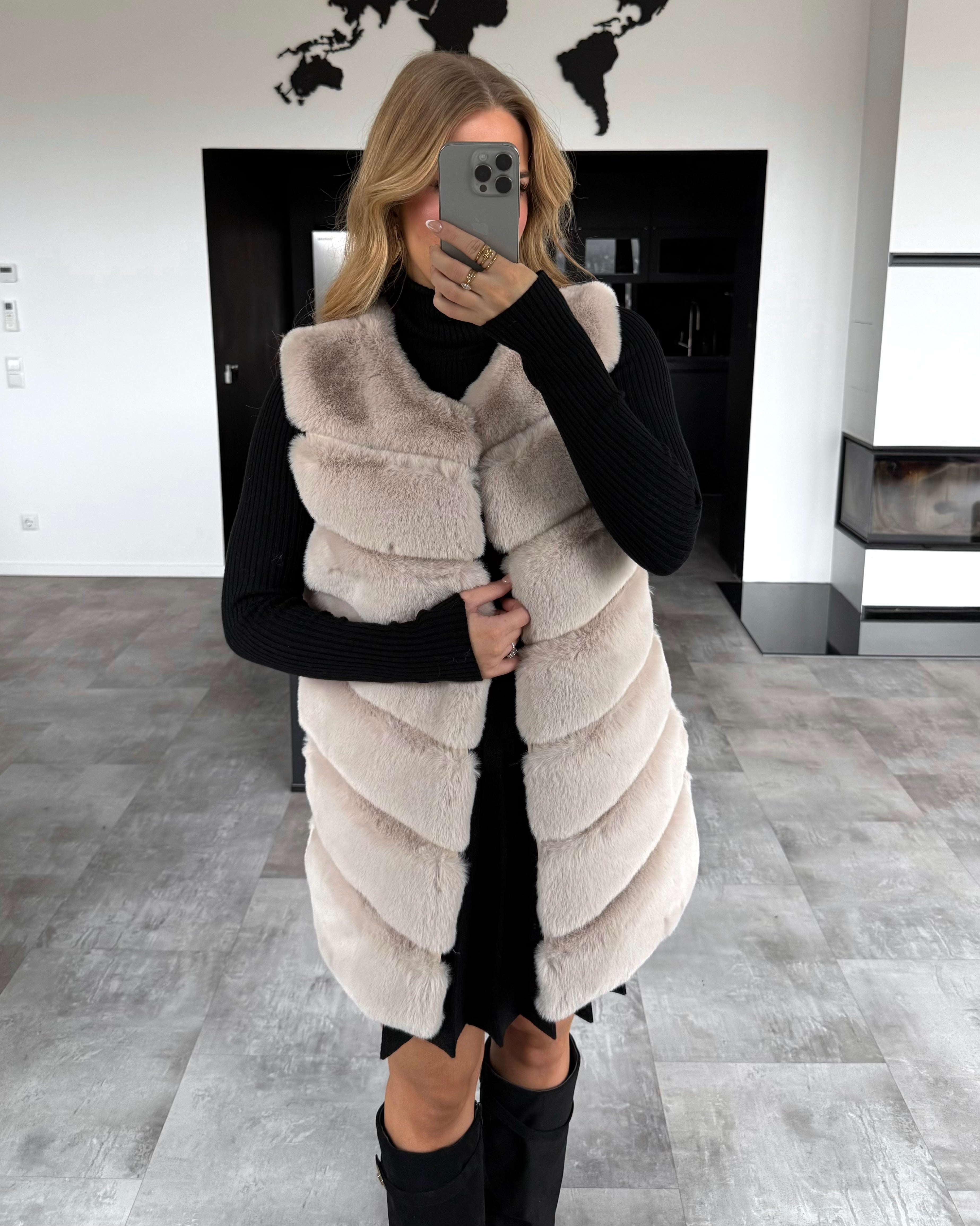 Fellweste “Valery” Beige