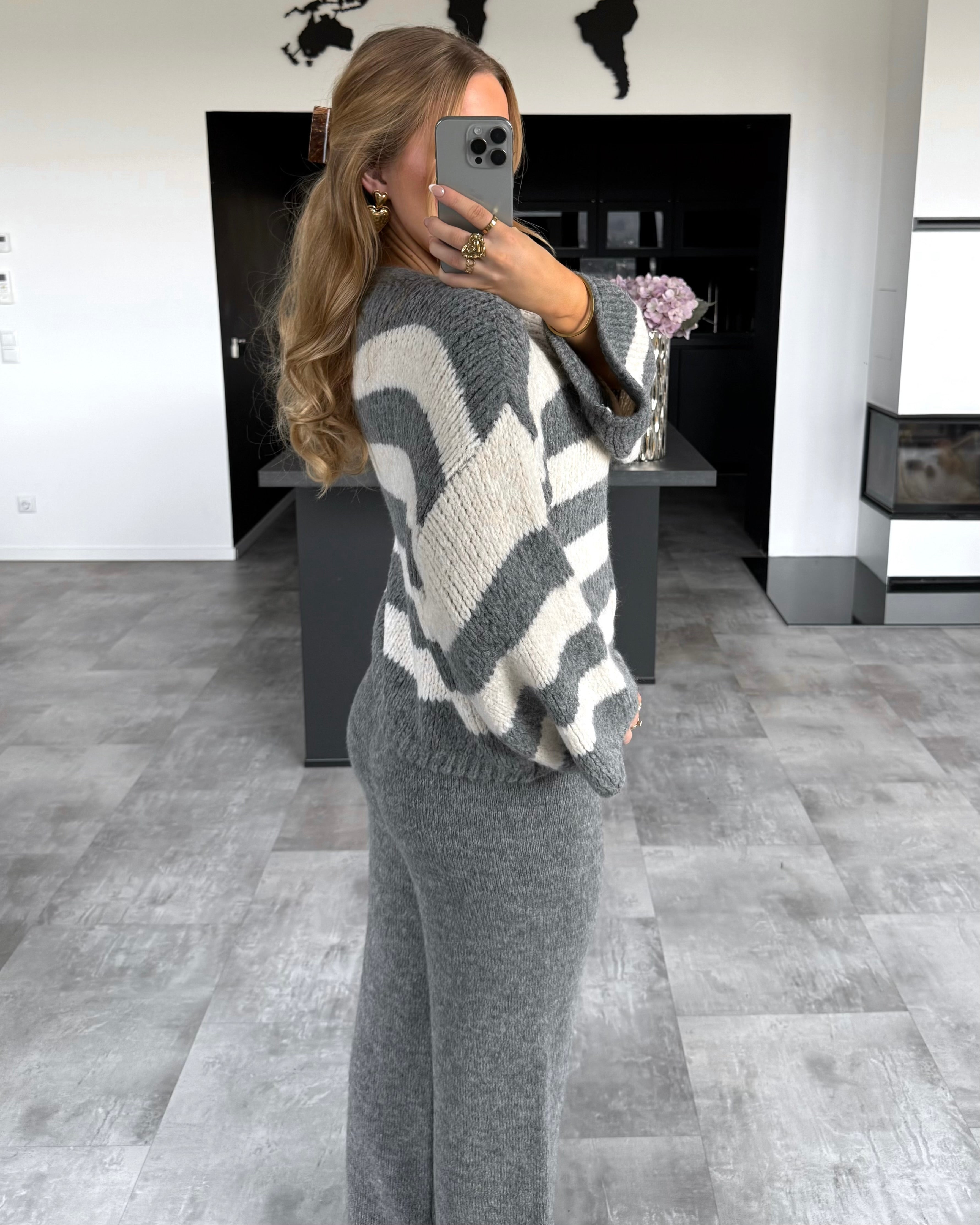 Cardigan "Marlow" Grau-Ecru