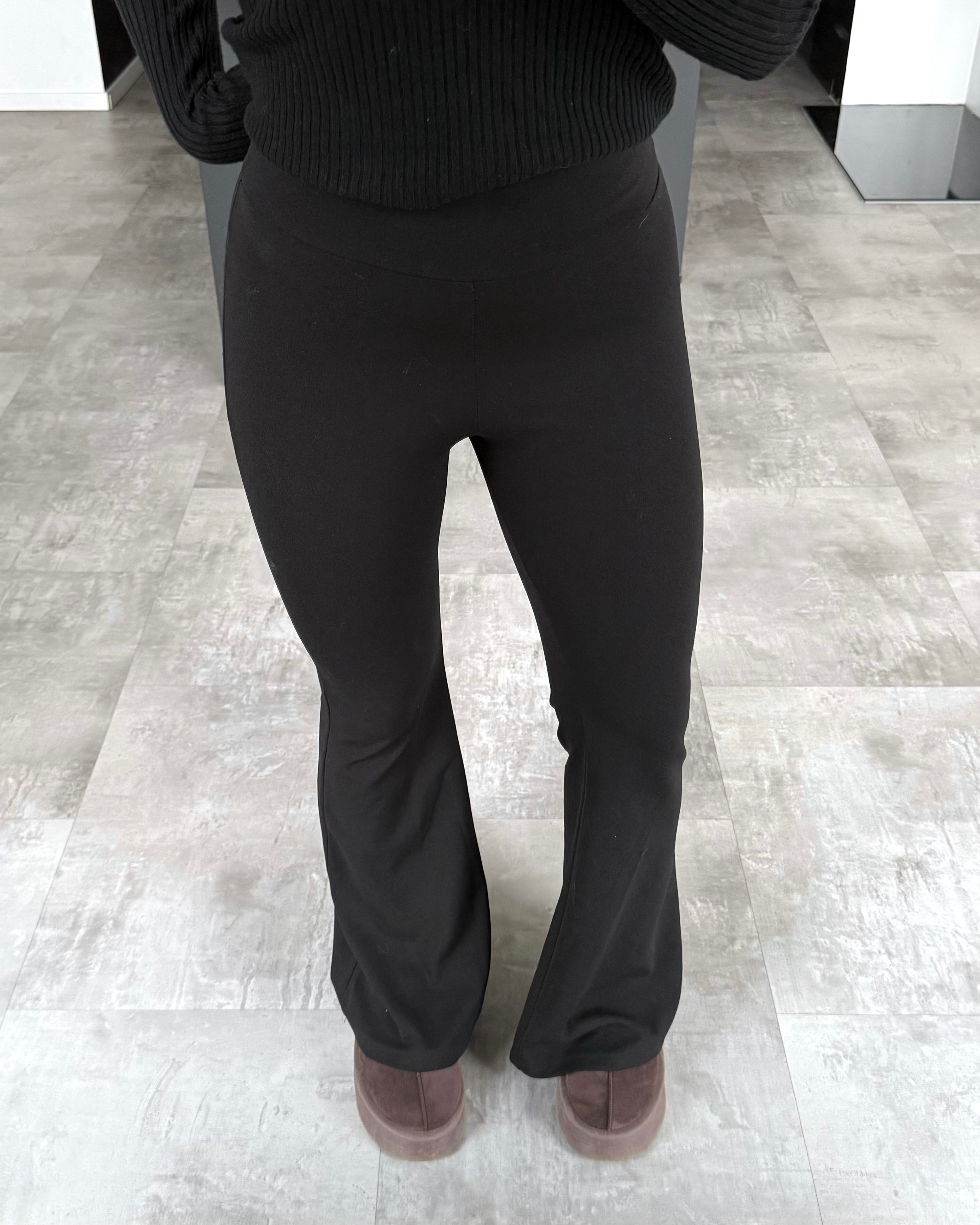 Leggings "Nila" mit Schlag Schwarz