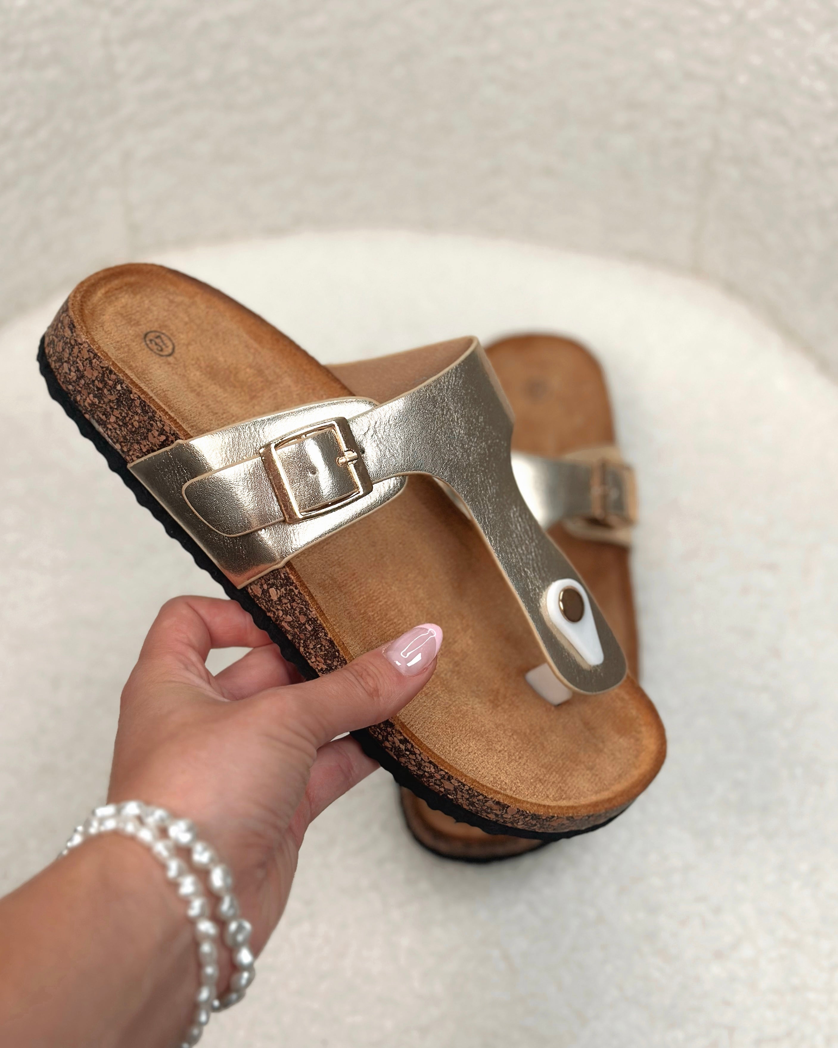 Pantolette "Frida" Gold