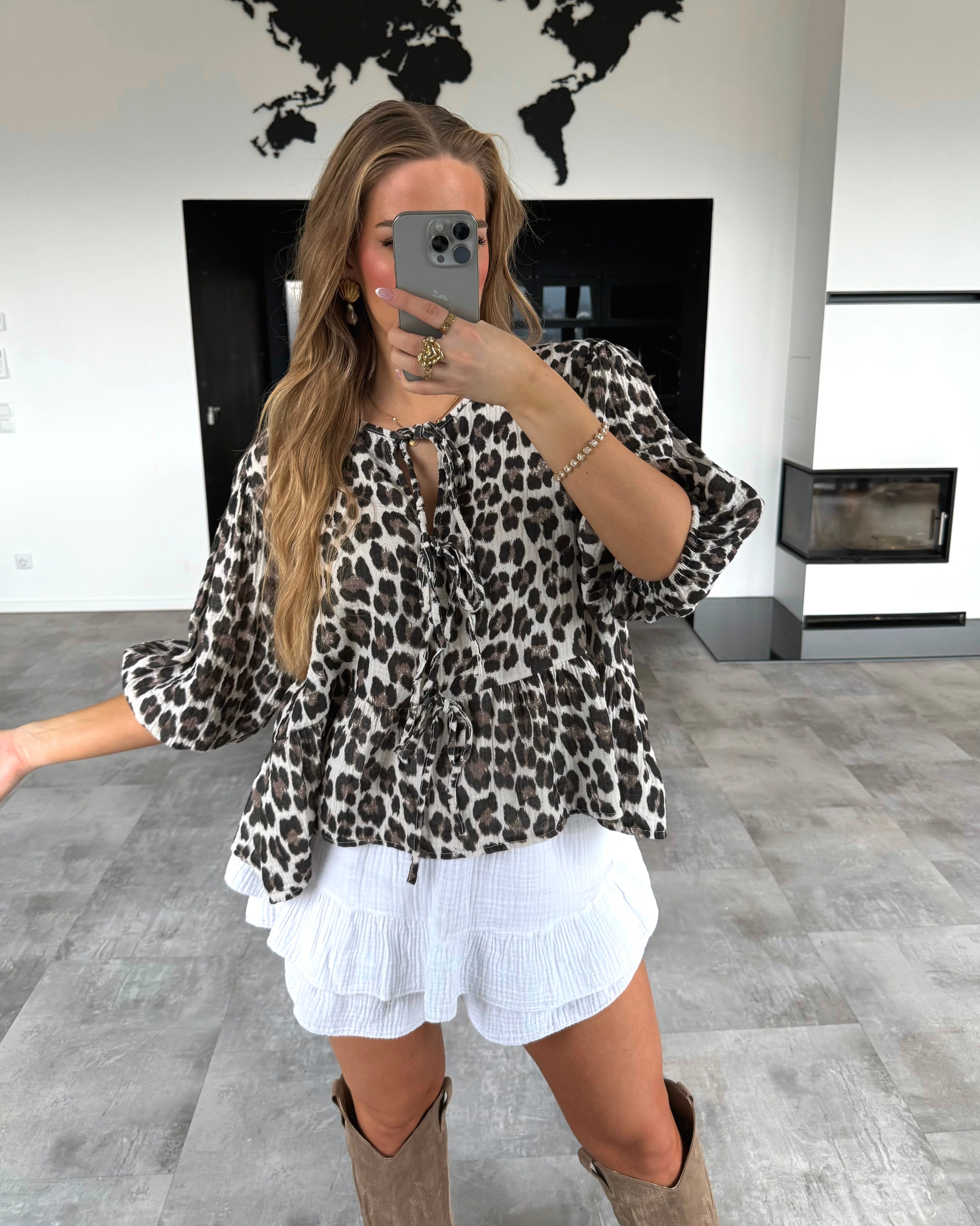 Musselin Knoten-Bluse "Leona" Leo
