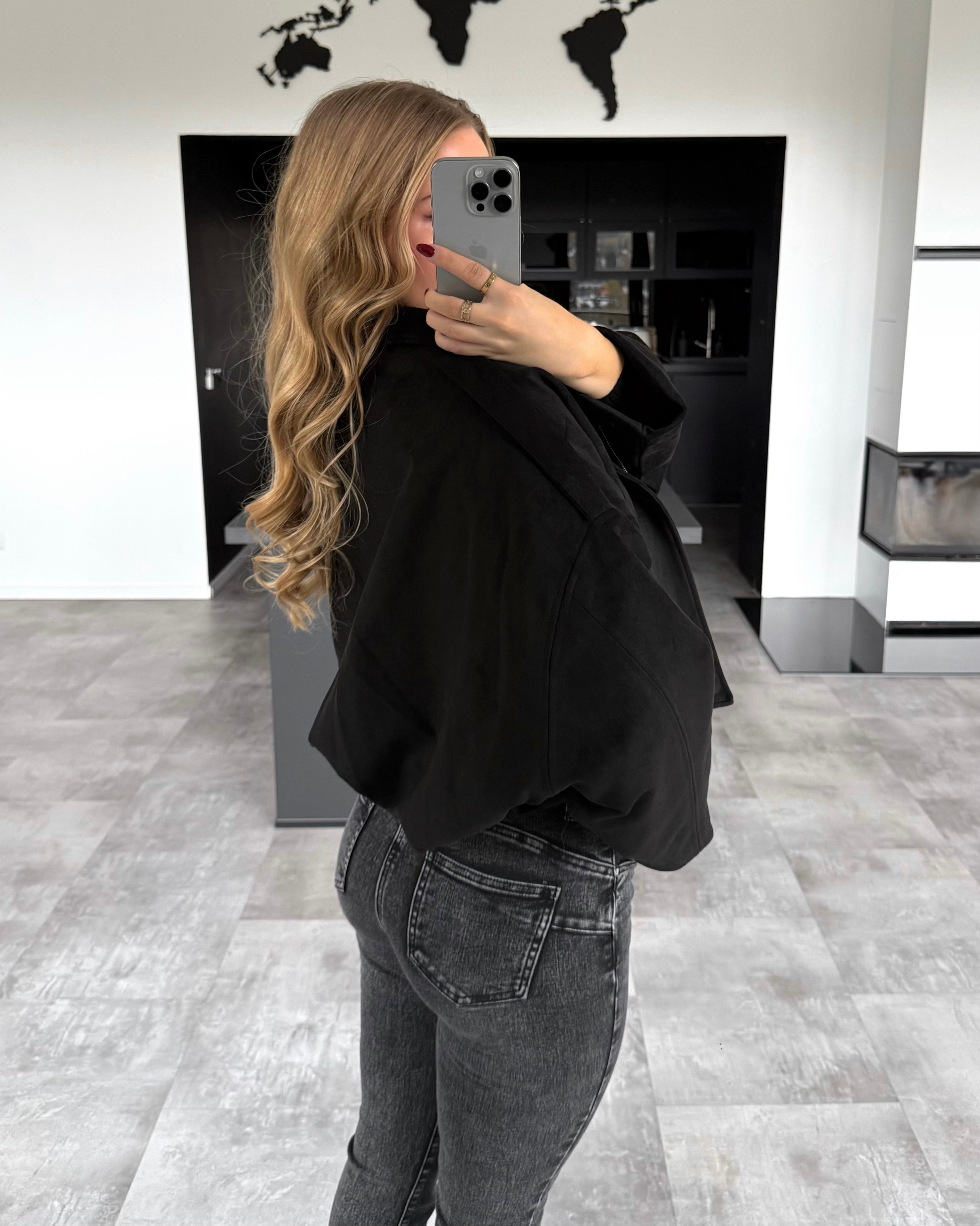 Suede Jacke “Romy” Schwarz