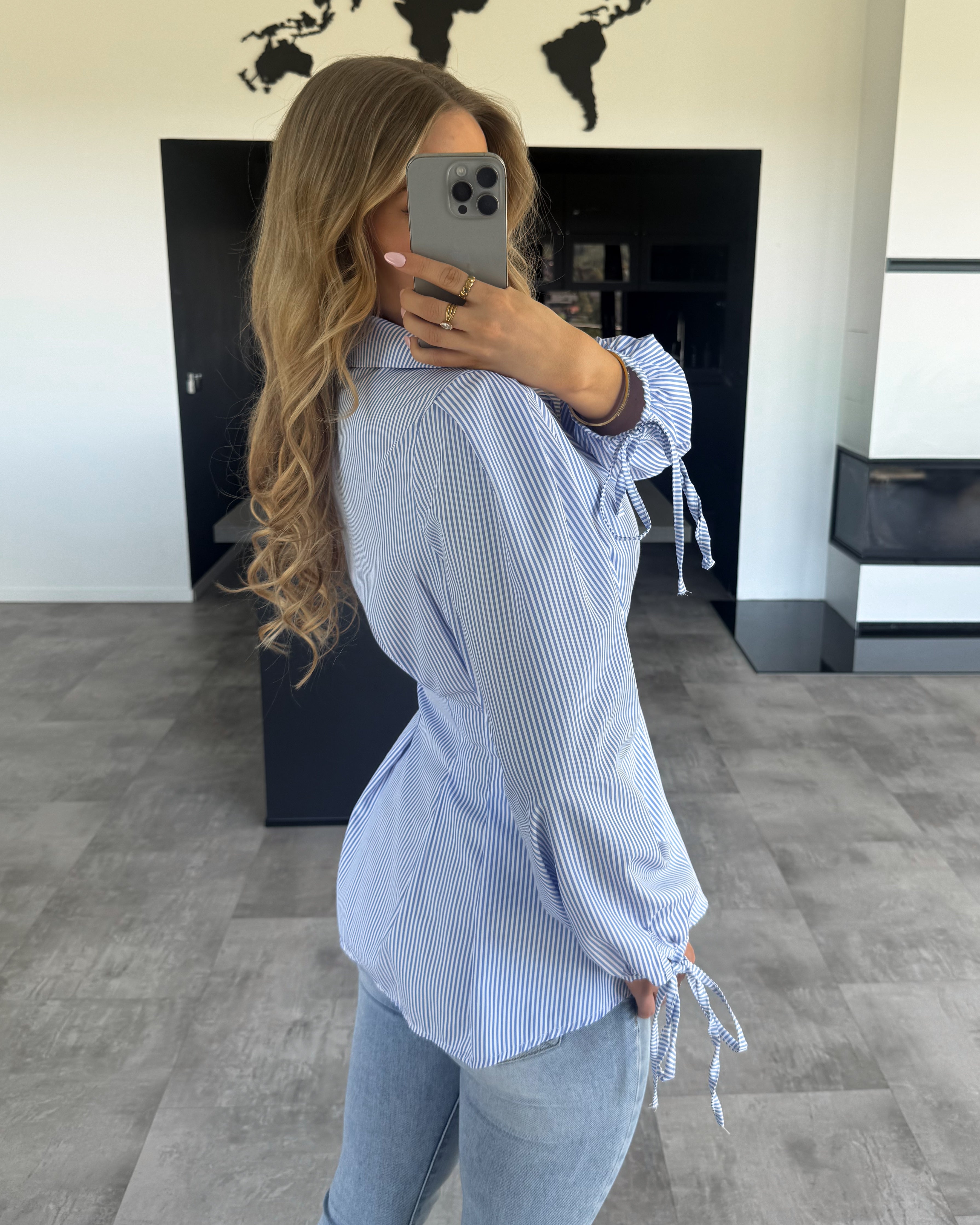 Streifen-Bluse "Alea" Blau-Weiß