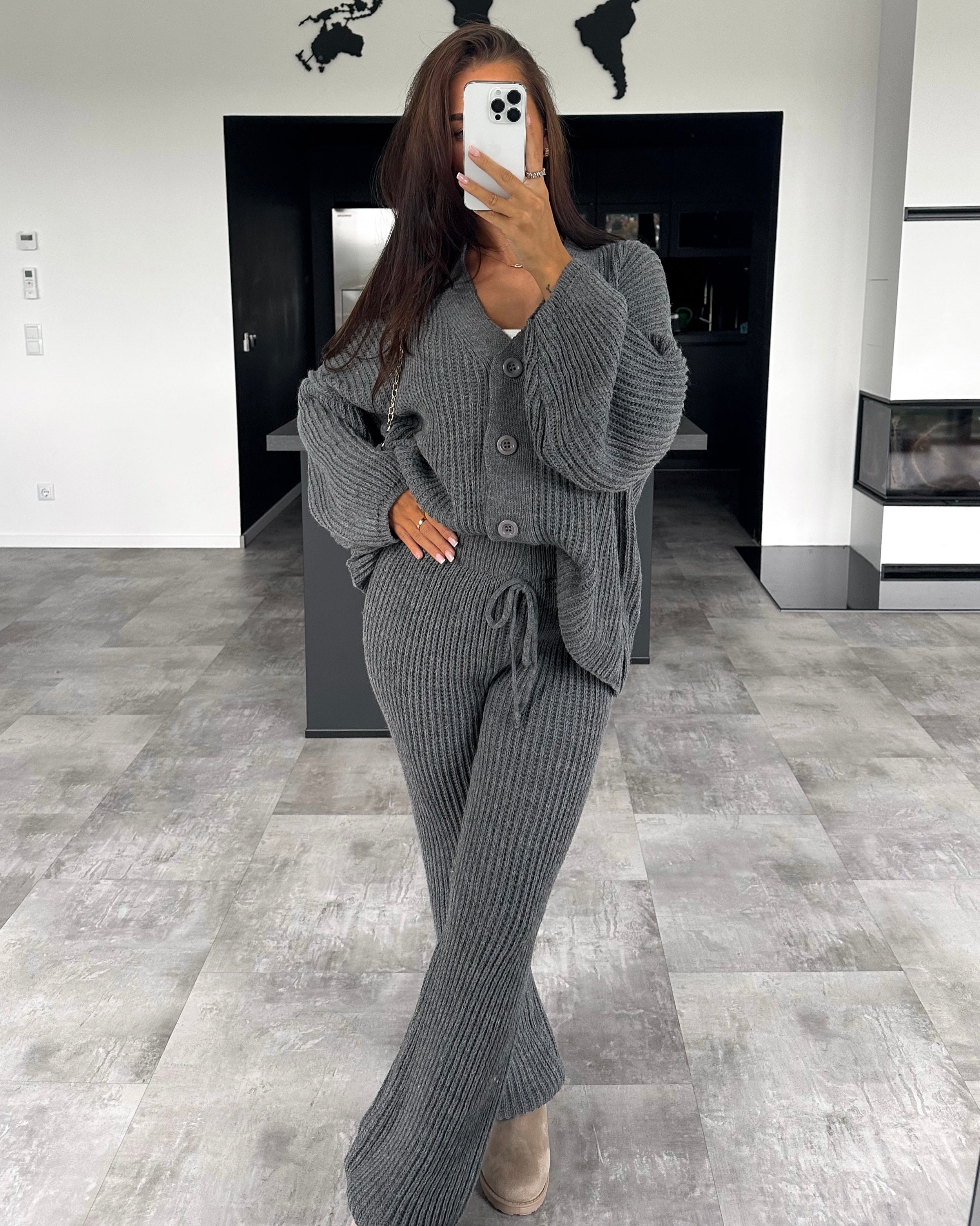 Strickset „Layana“ Dunkelgrau