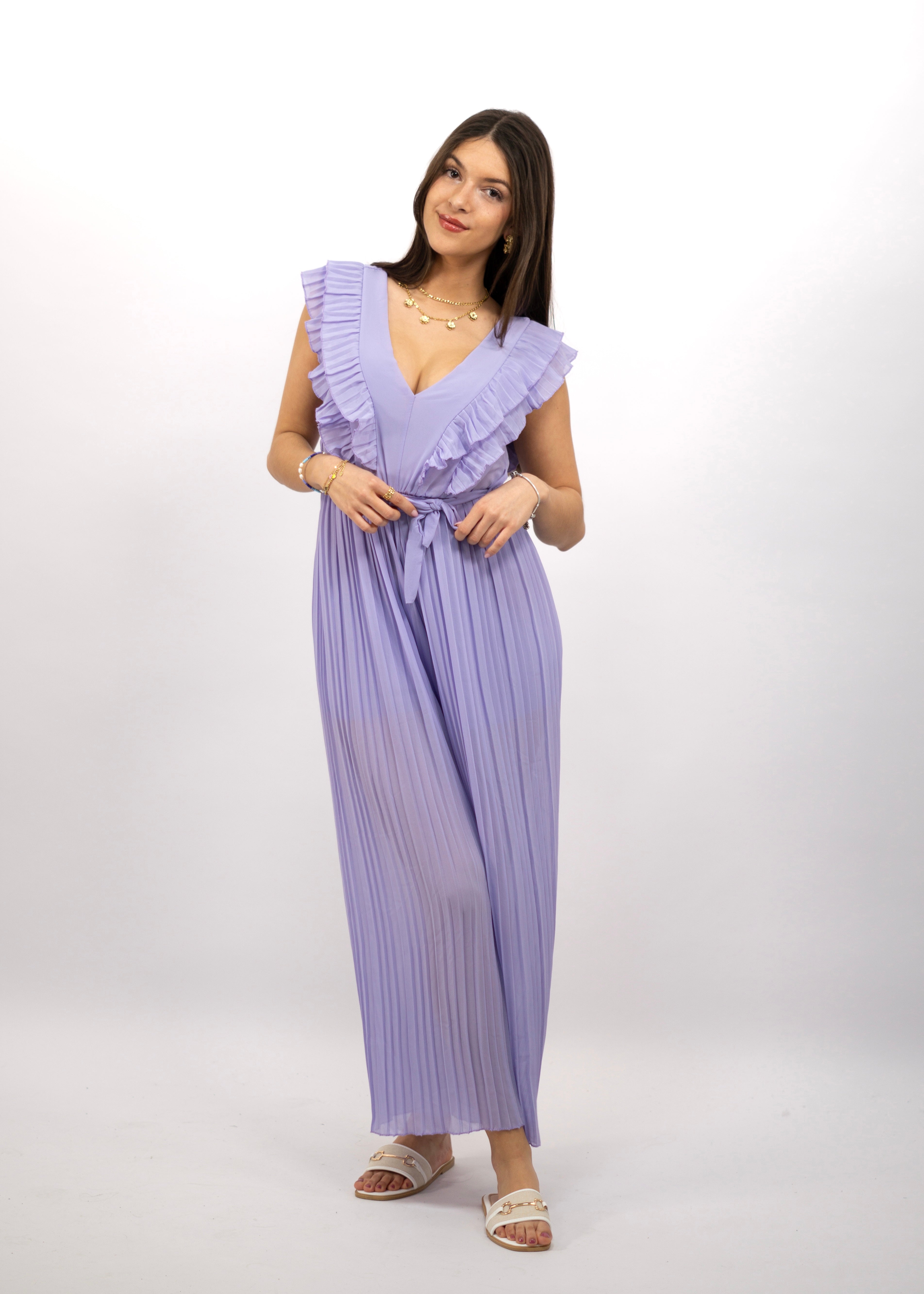 Plissee Jumpsuit "Elina" Flieder