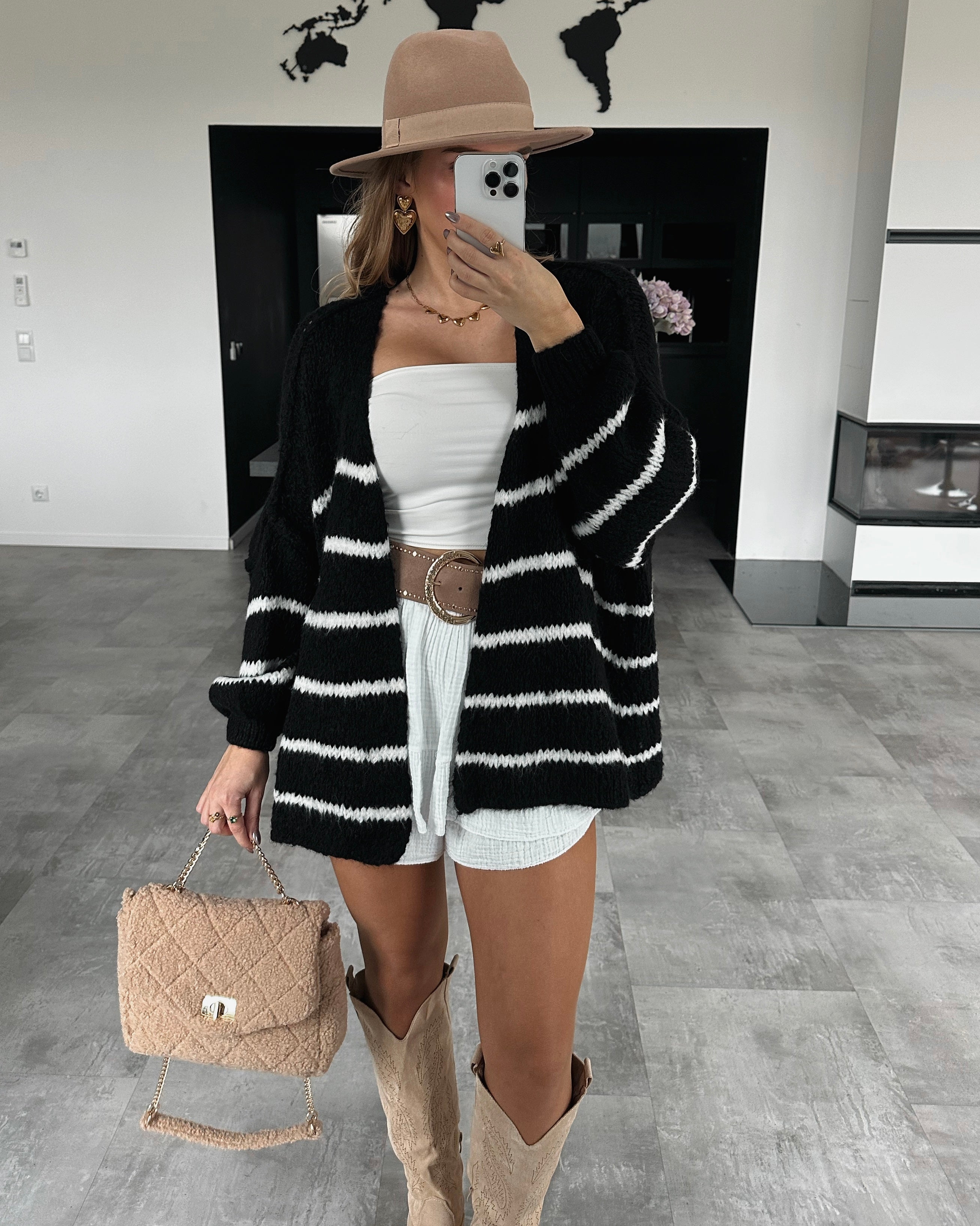 Cardigan “Raya“ Schwarz-Weiß