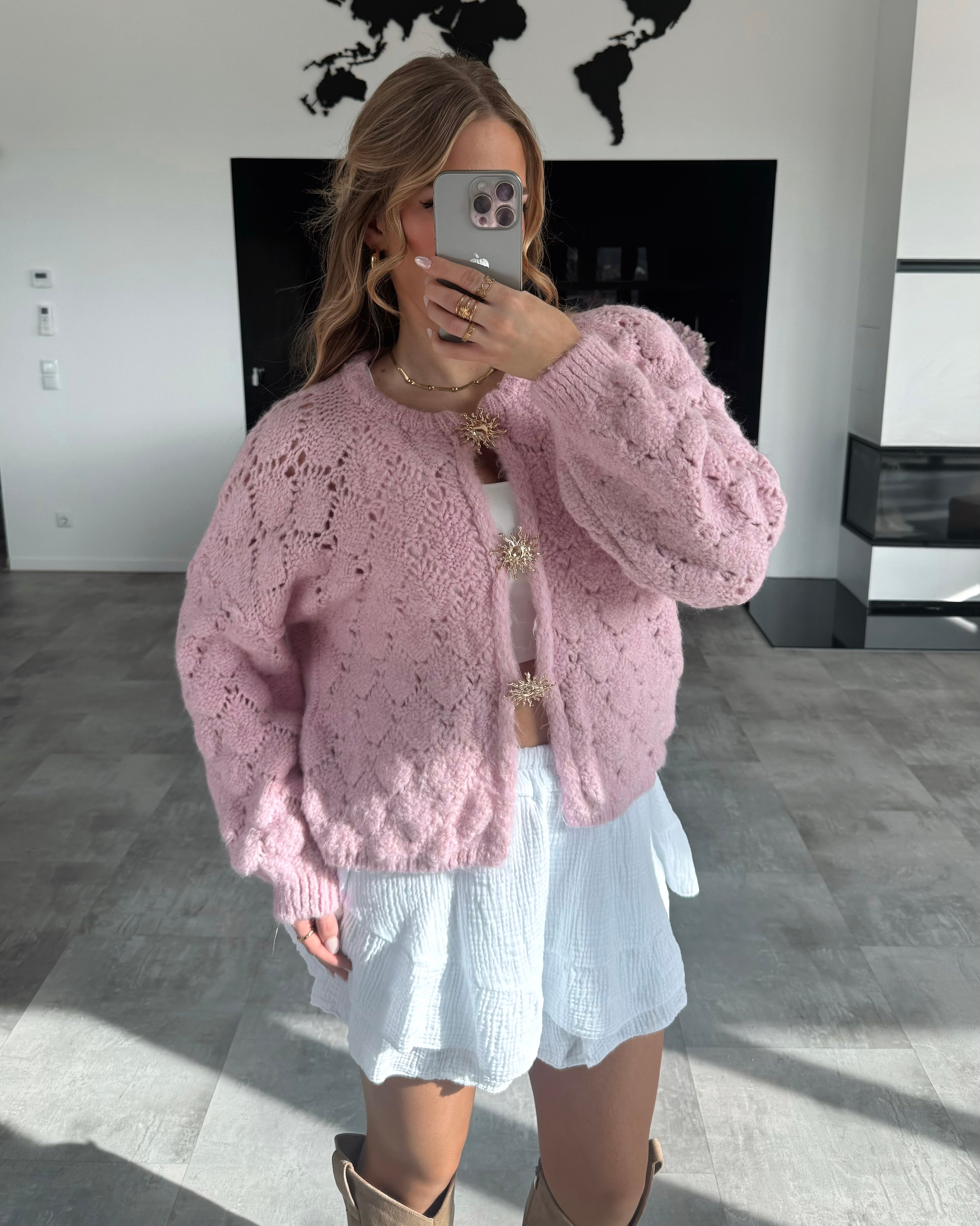 Cardigan "Solène" Rosa