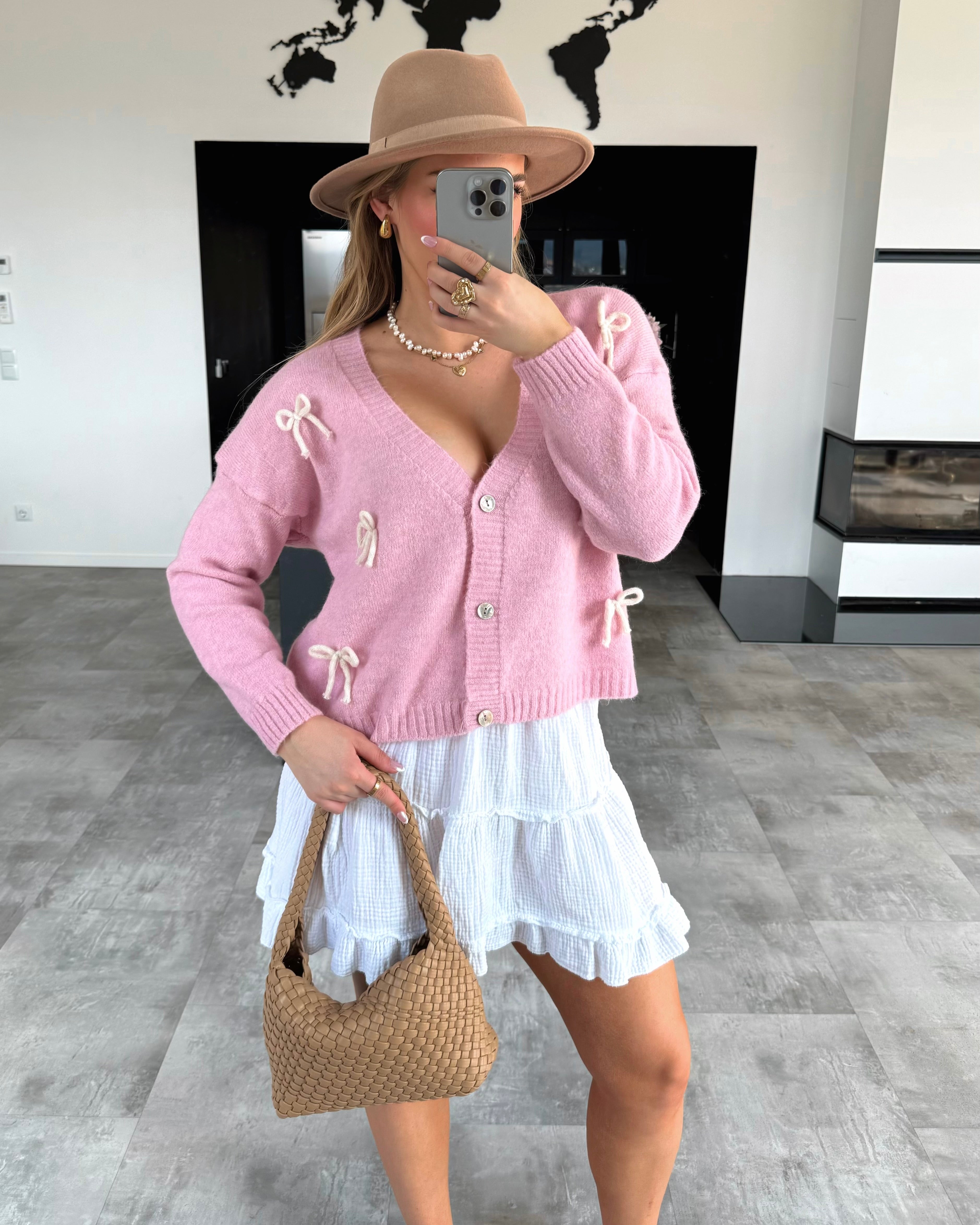 Cardigan "Cute Bows" Rosa