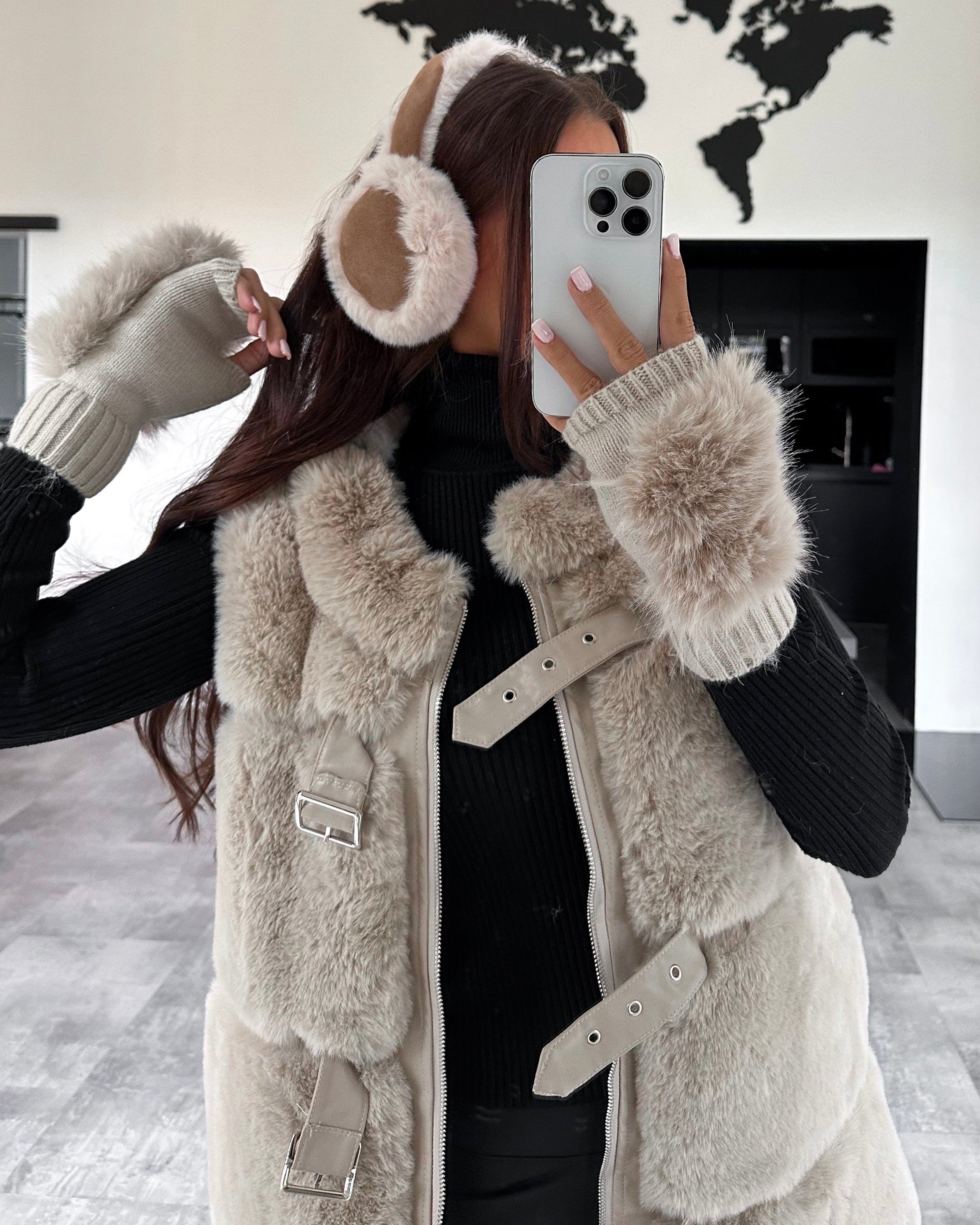 Ohrenschützer "Noelle" Camel-Ecru
