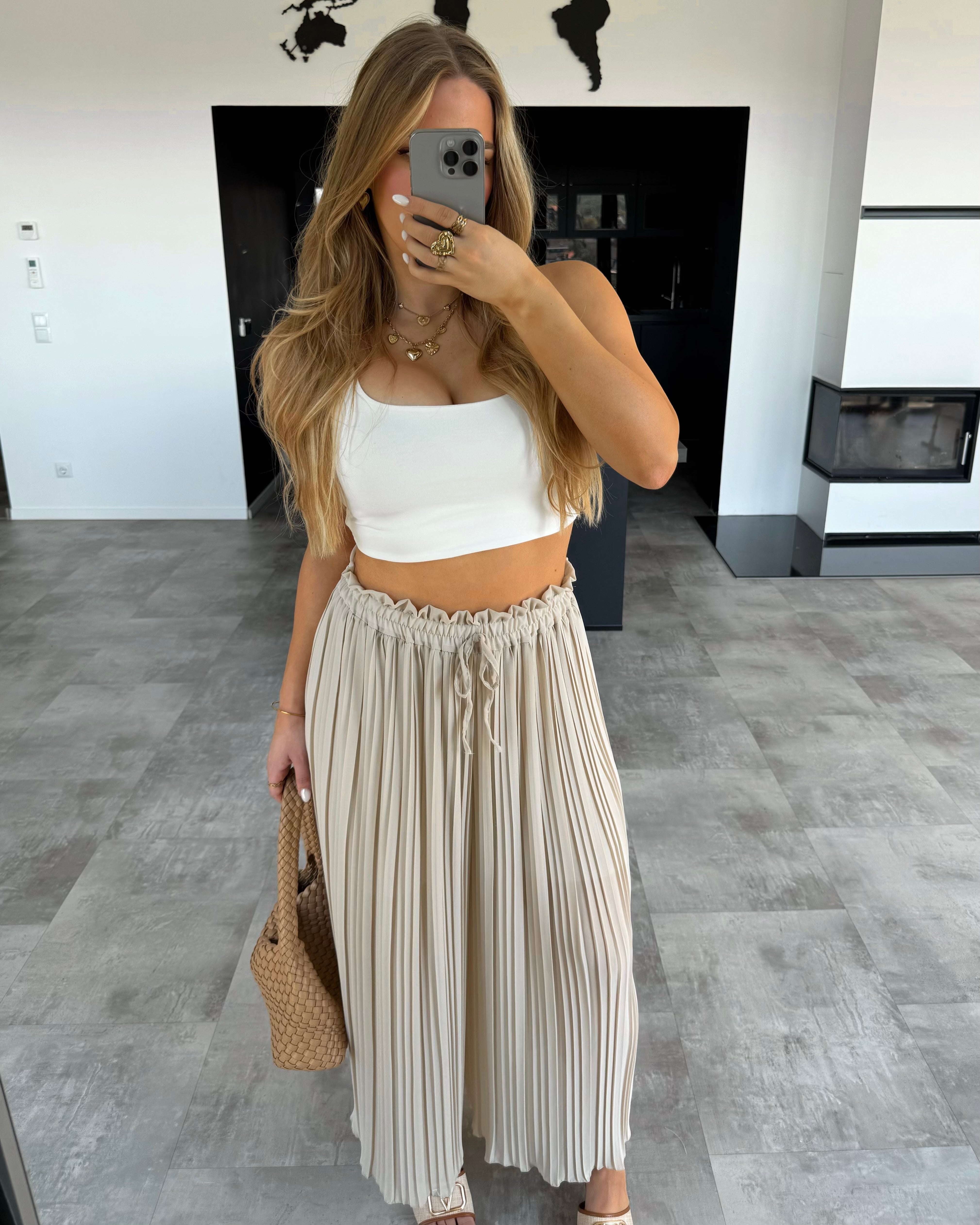 Plissierte Hose "Nola“ Beige