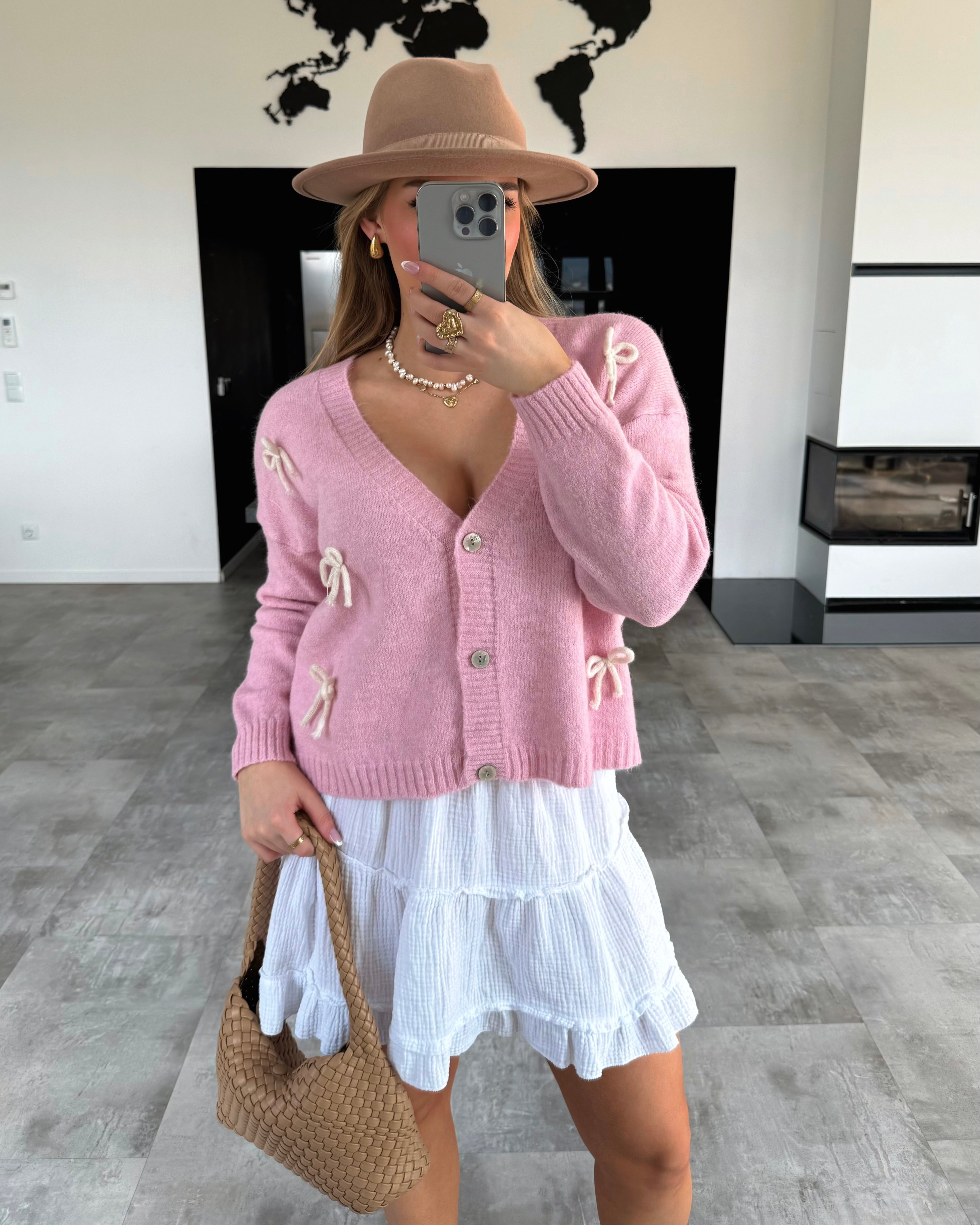 Cardigan "Cute Bows" Rosa