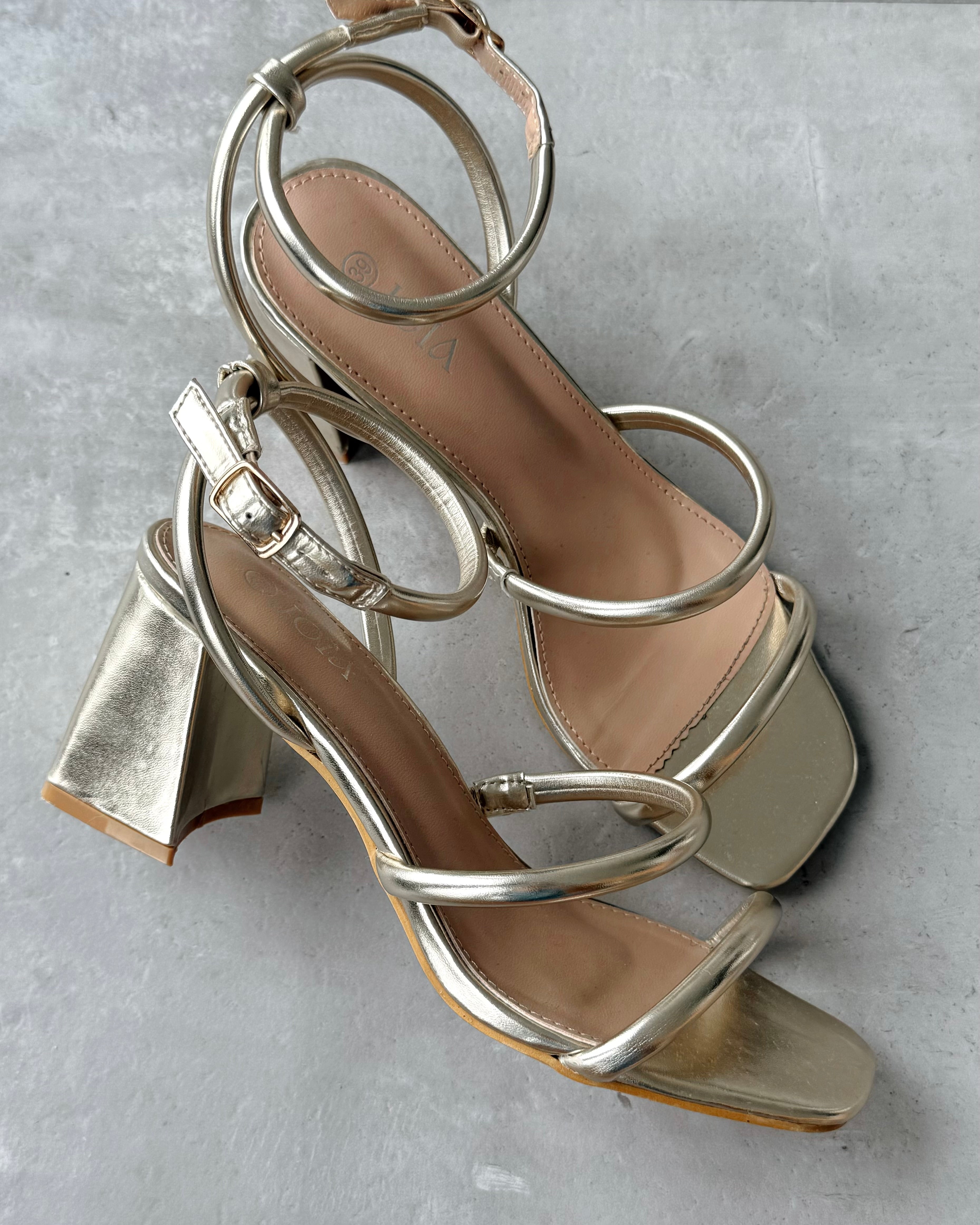 Sandalette "Claire" mit Absatz Gold