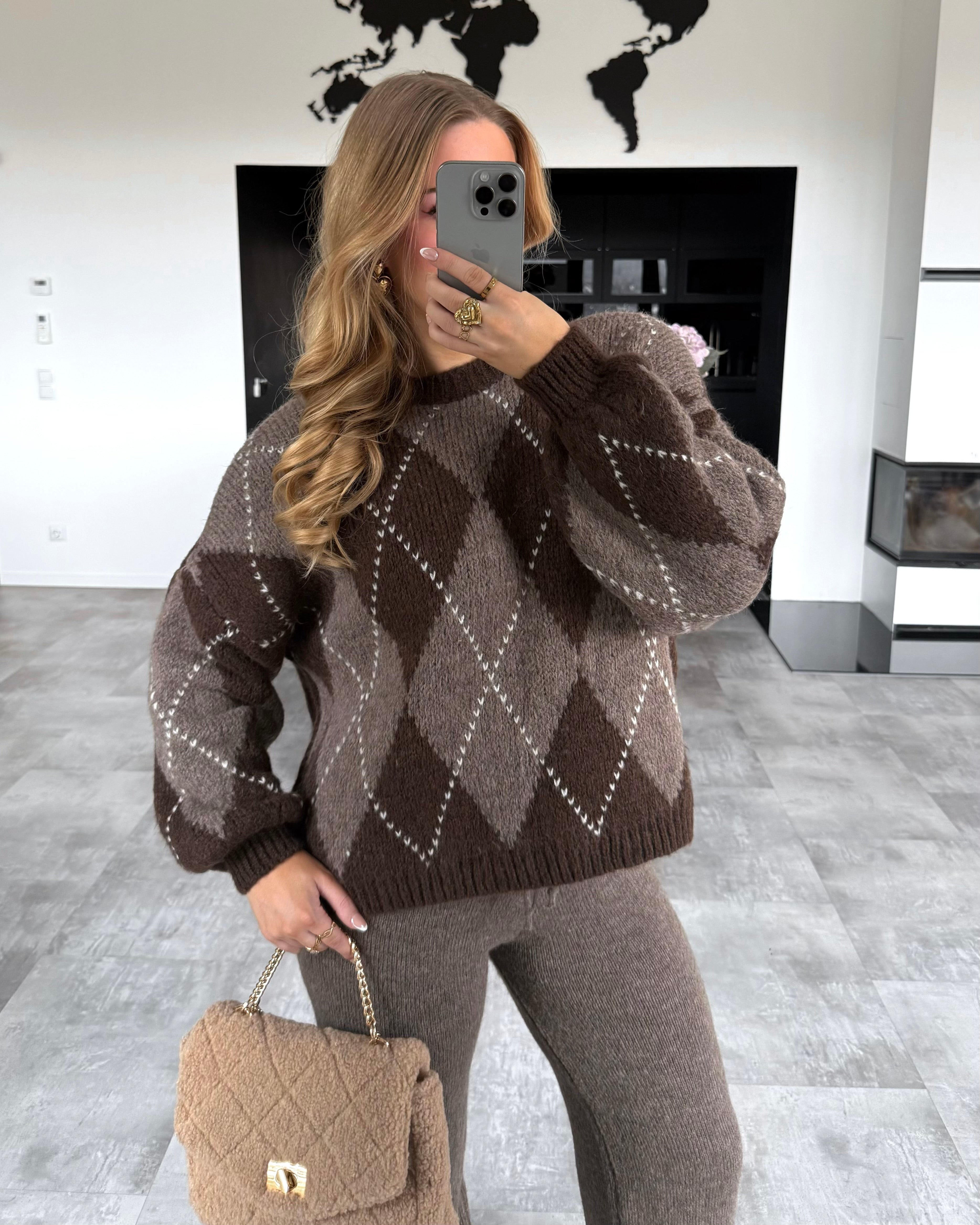 Pullover “Quinn” Chocolate-Hellbraun