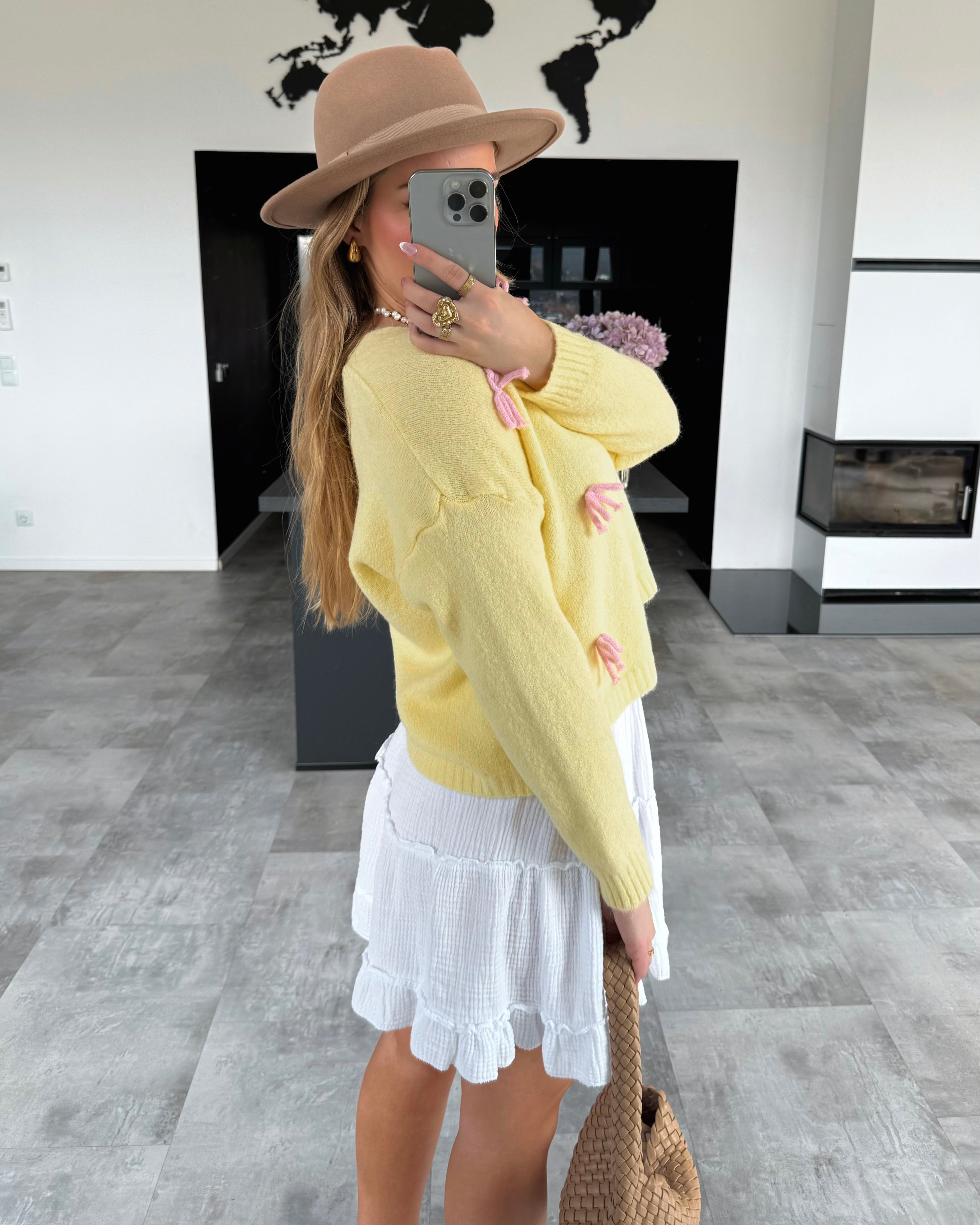 Cardigan "Cute Bows" Gelb