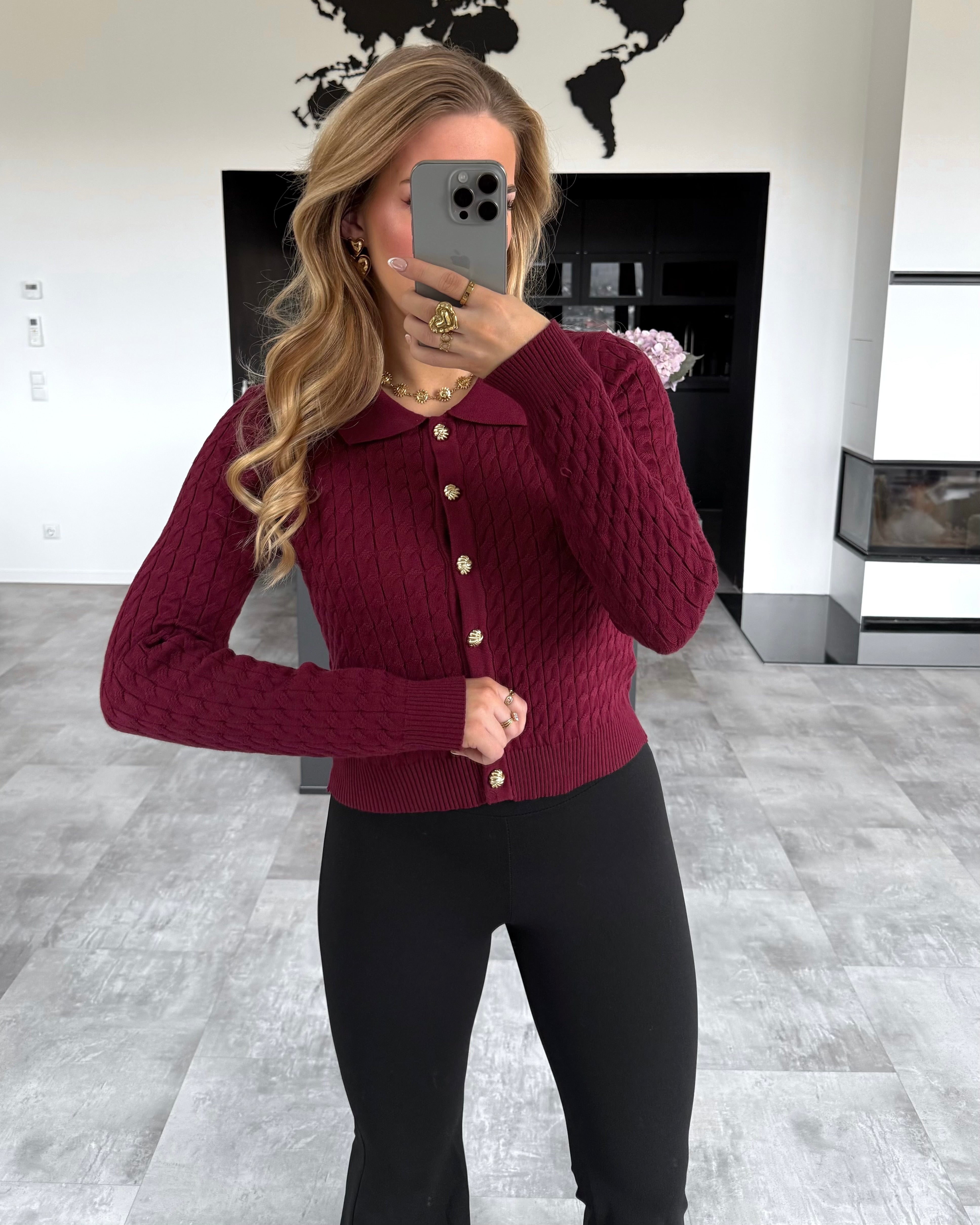 Cardigan "Eleanor" Burgunder