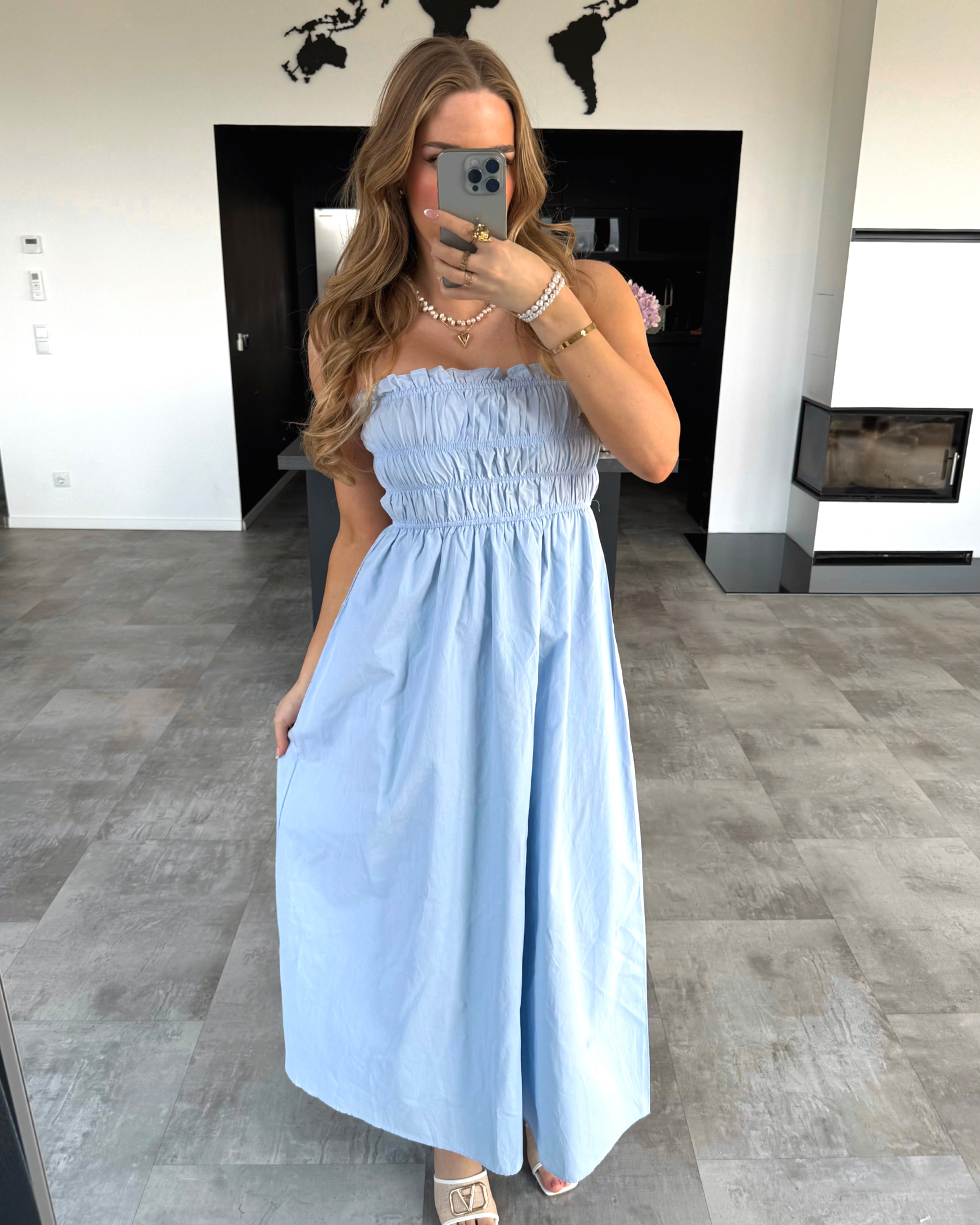 Maxikleid "Odessa" Hellbau