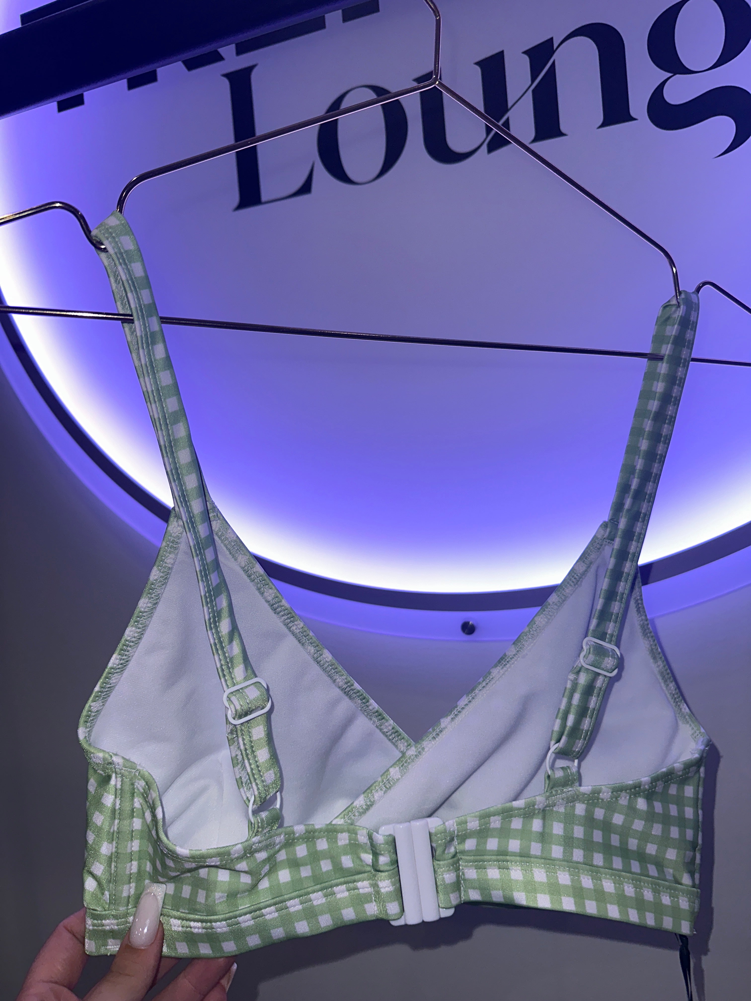 EINZELSTÜCK Bikini Oberteil Grün Kariert #108