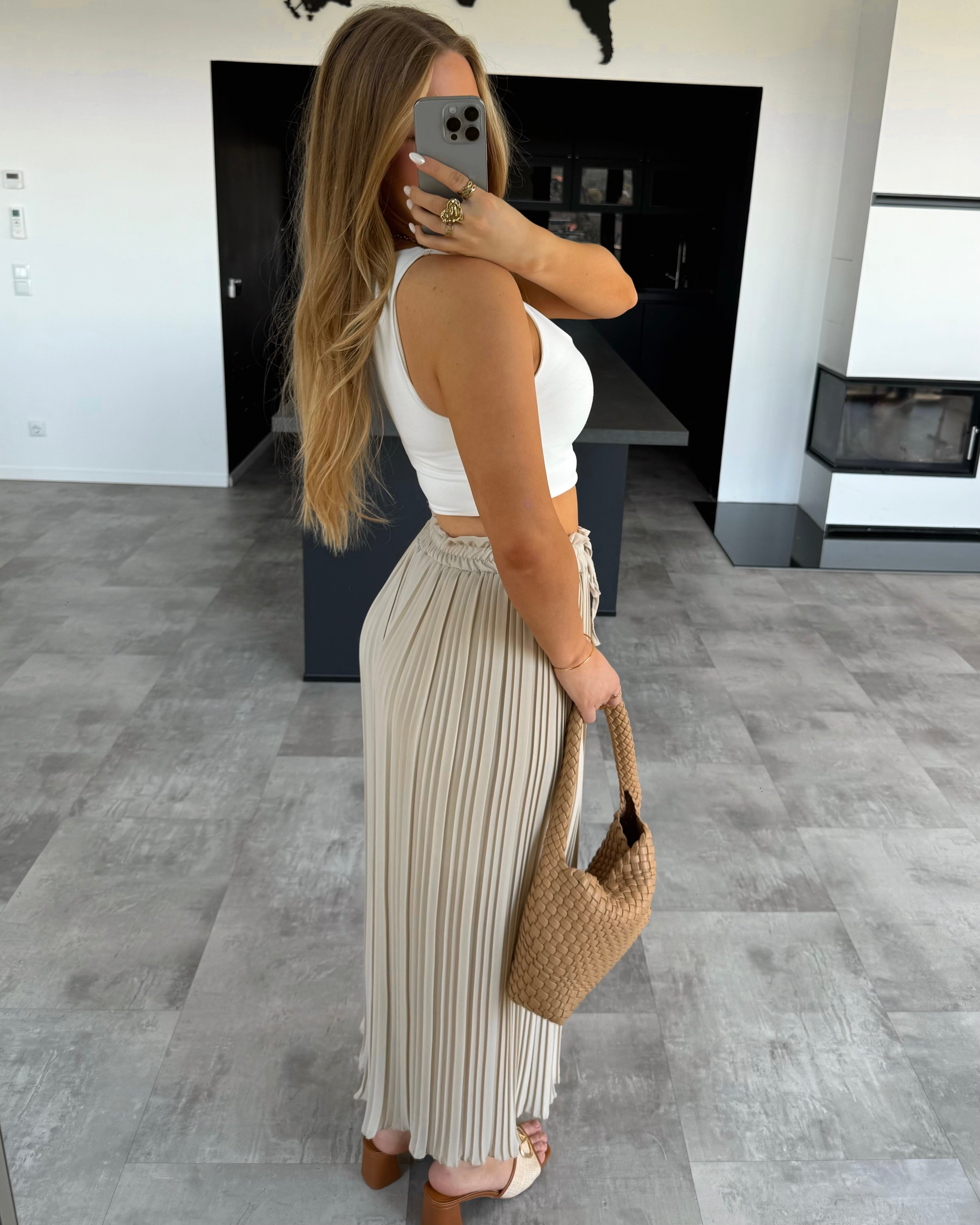 Plissierte Hose "Nola“ Beige