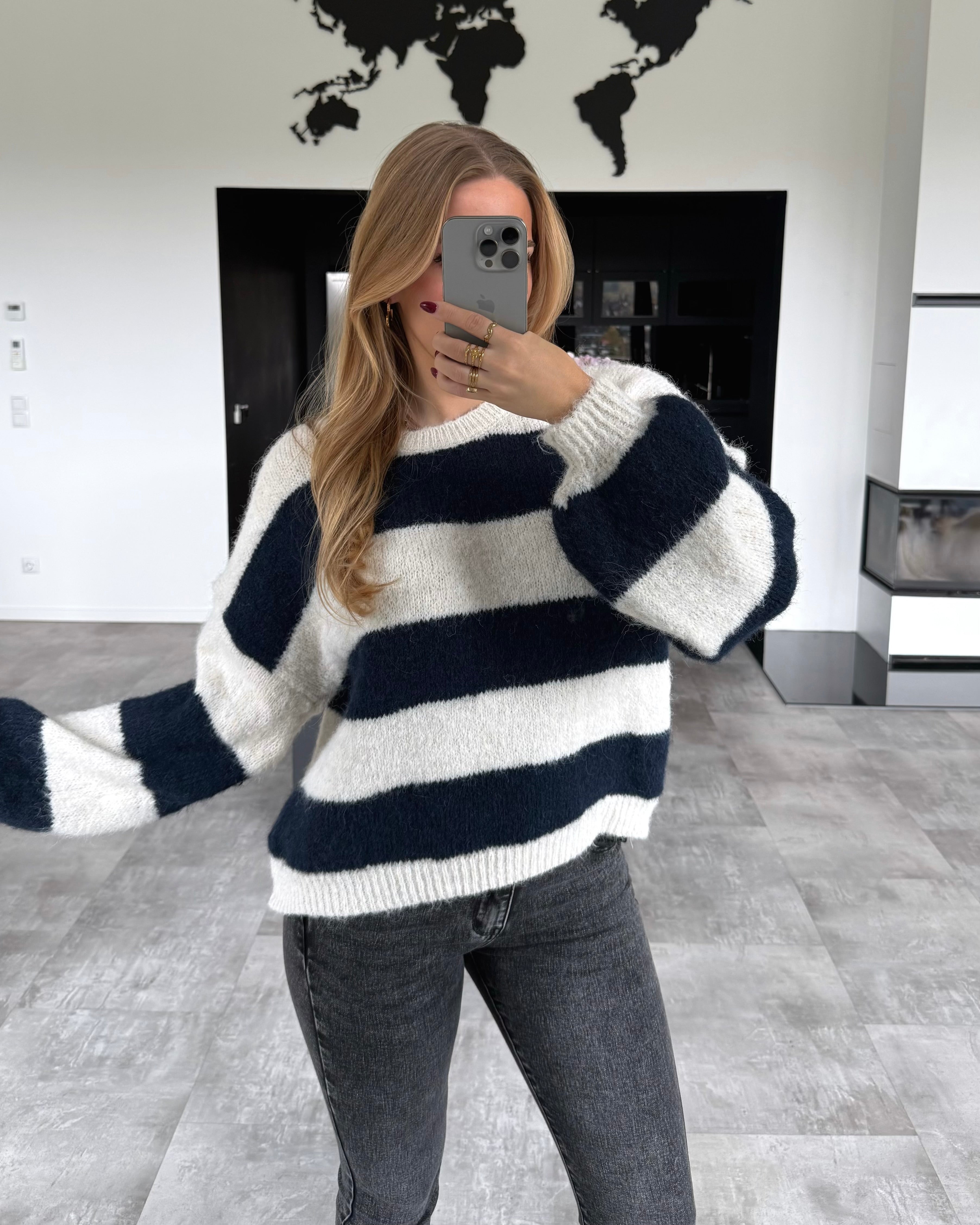 Pullover "Elsie" Navy-Ecru