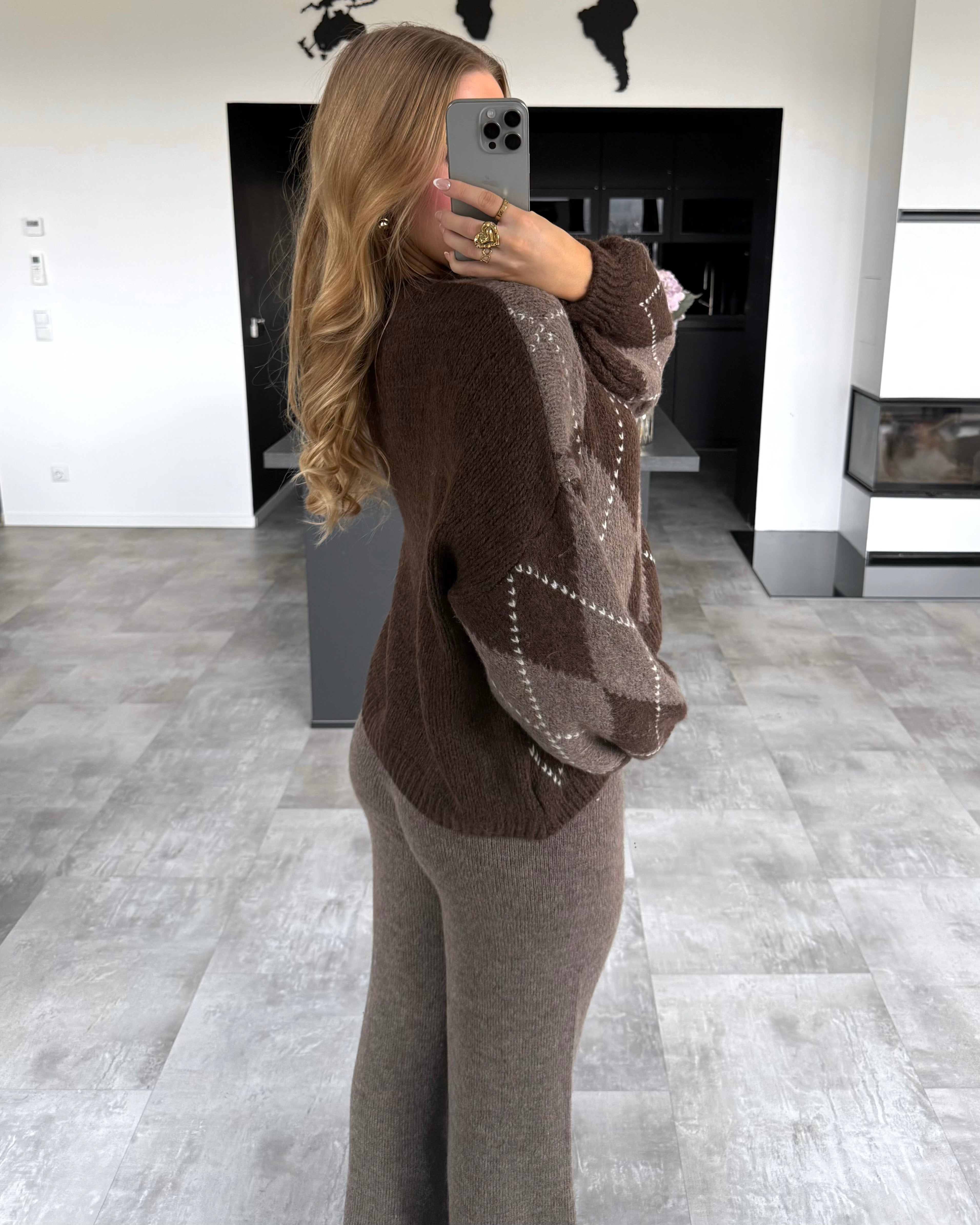 Pullover “Quinn” Chocolate-Hellbraun