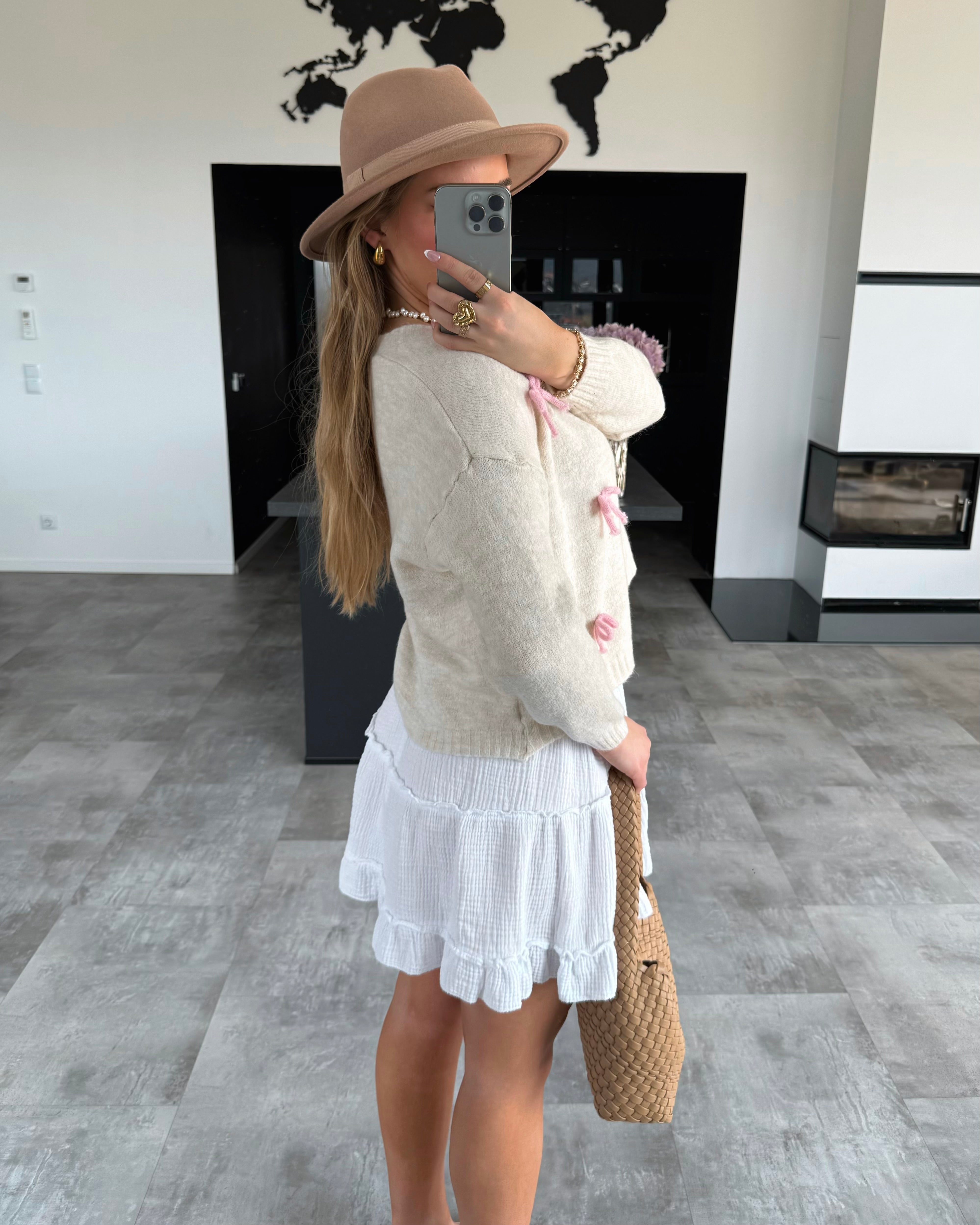 Cardigan "Cute Bows" Ecru