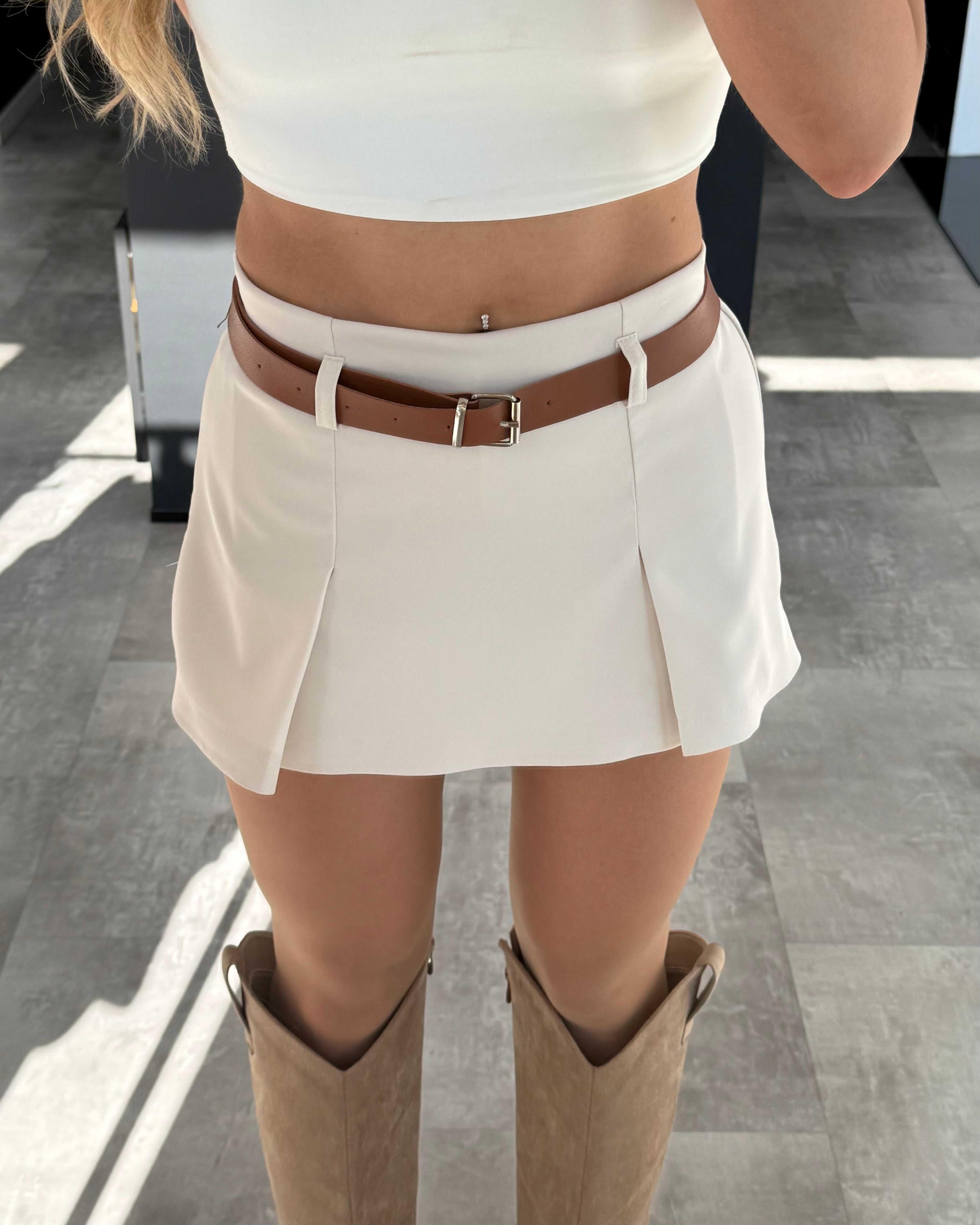 Hosenrock “Dana“ mit Gürtel Beige