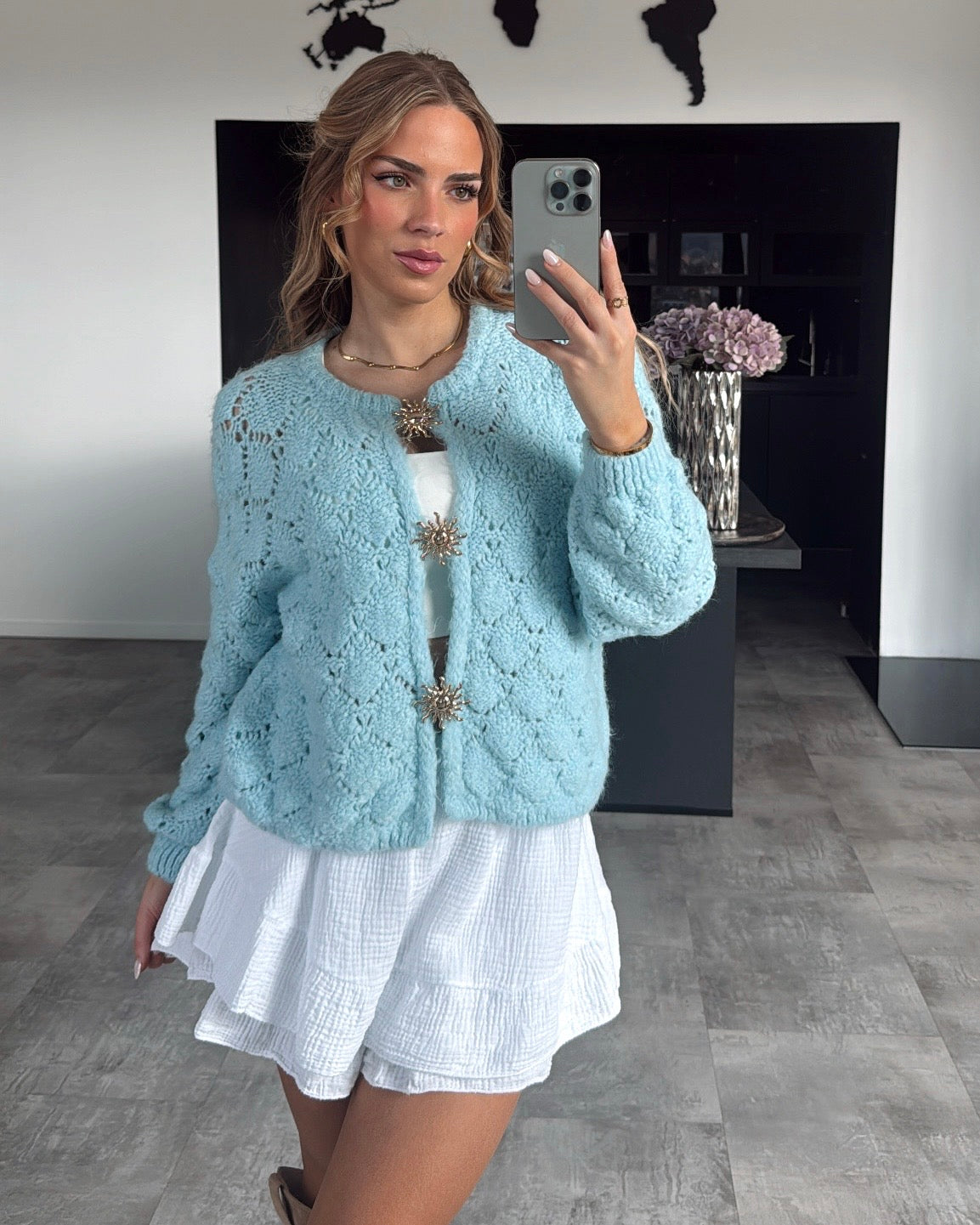 Cardigan "Solène" Hellblau
