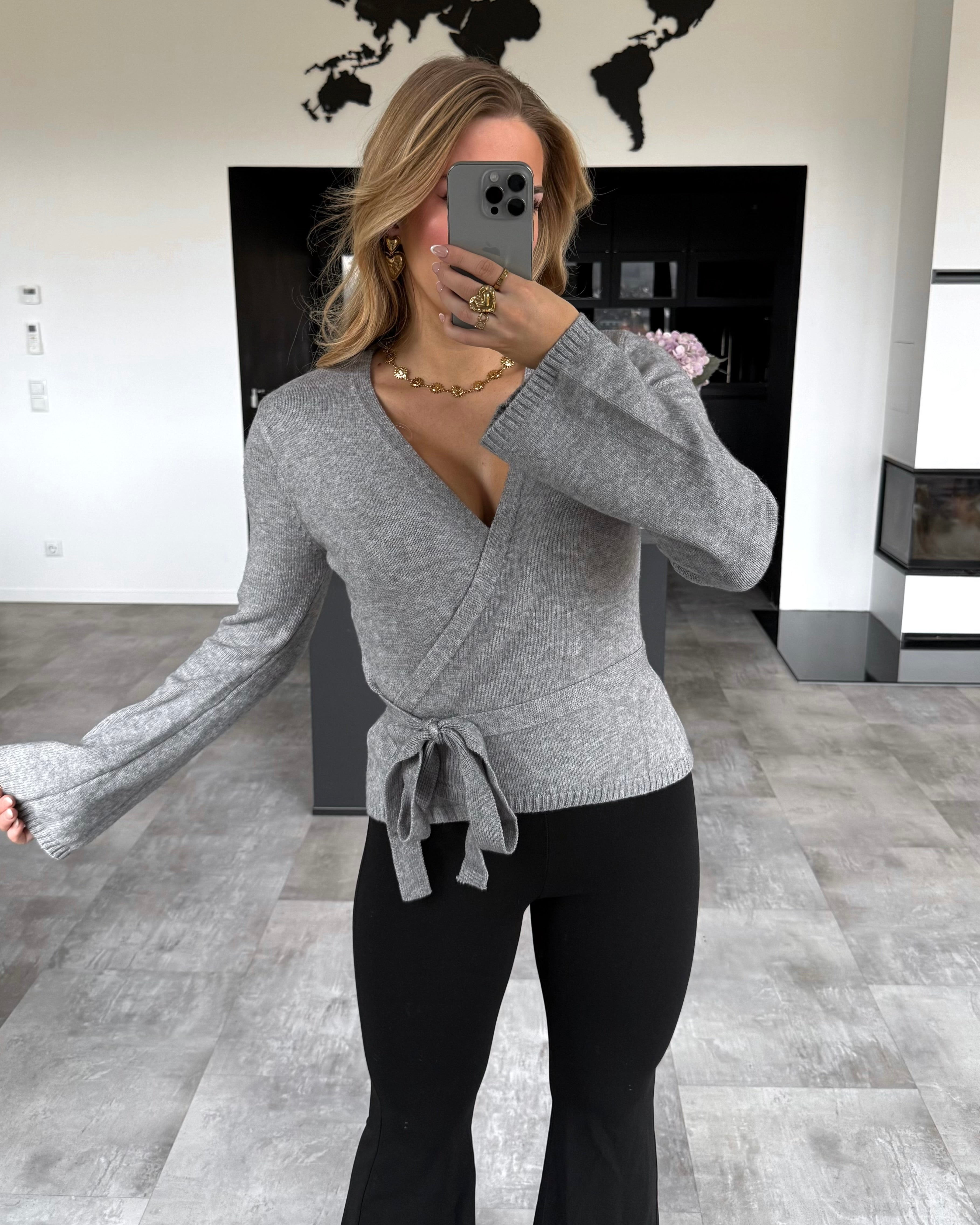 Wickel-Cardigan "Jovie" Hellgrau