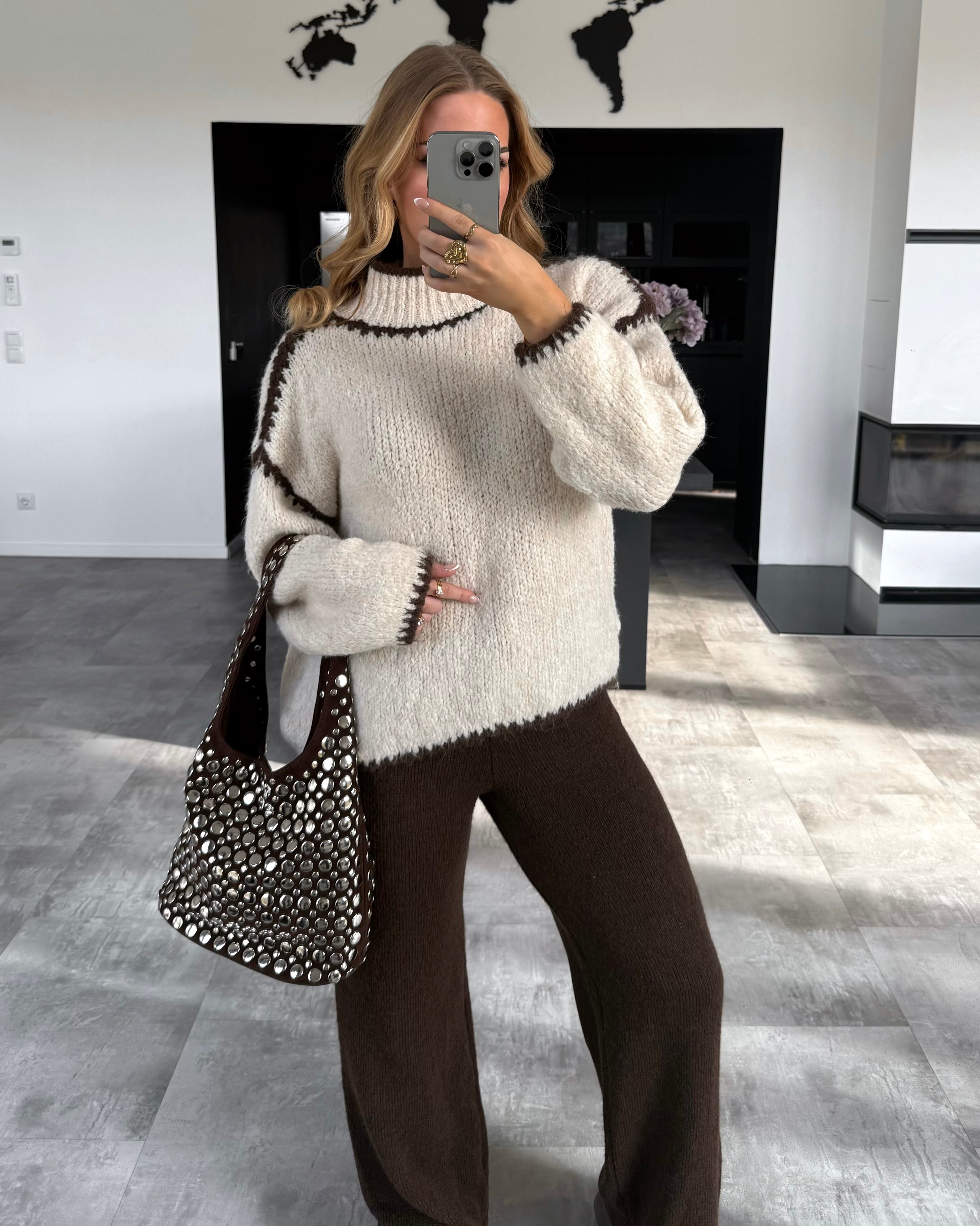 Pullover “Elodie” Ecru-Chocolate