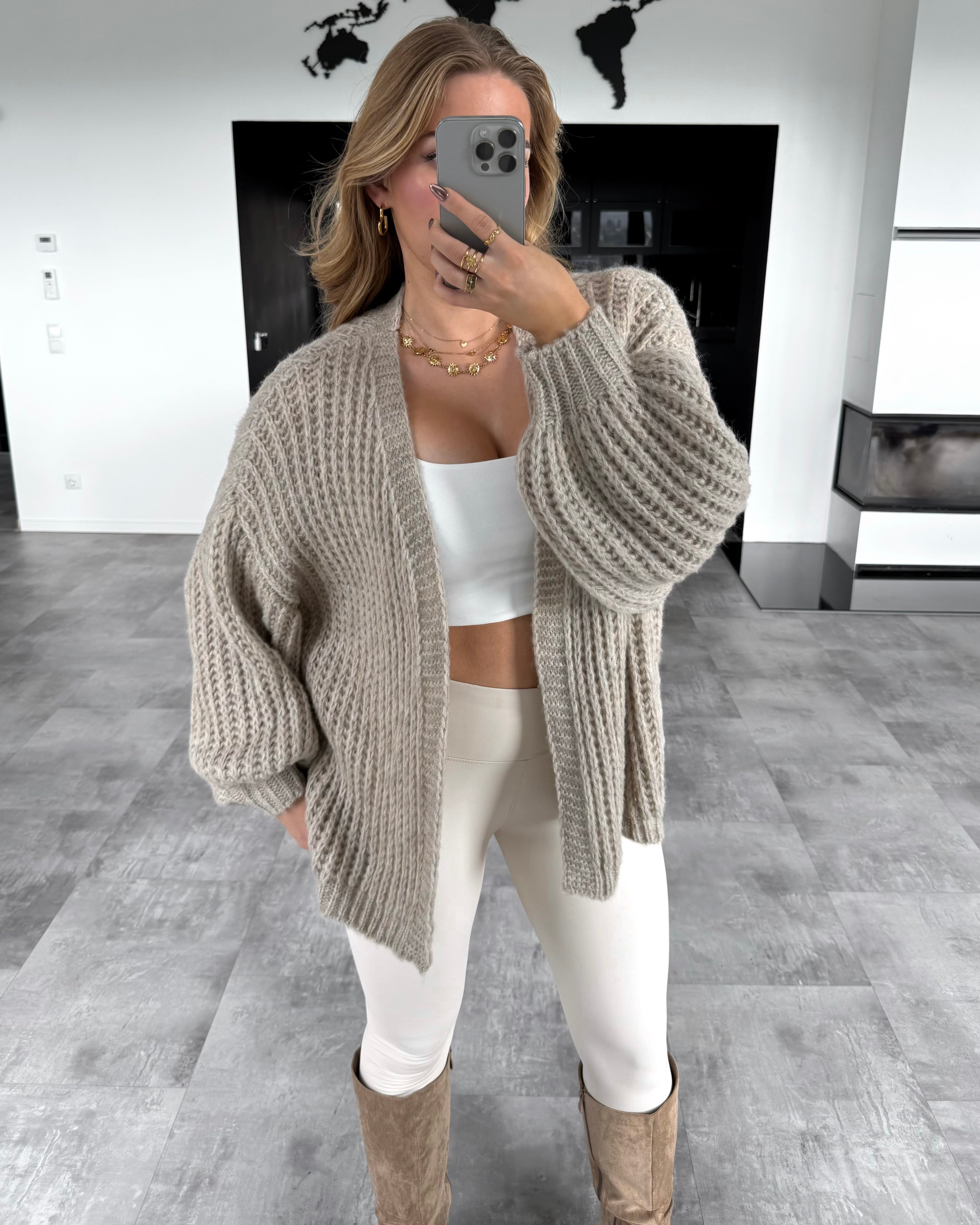 Cardigan "Cosima" Taupe