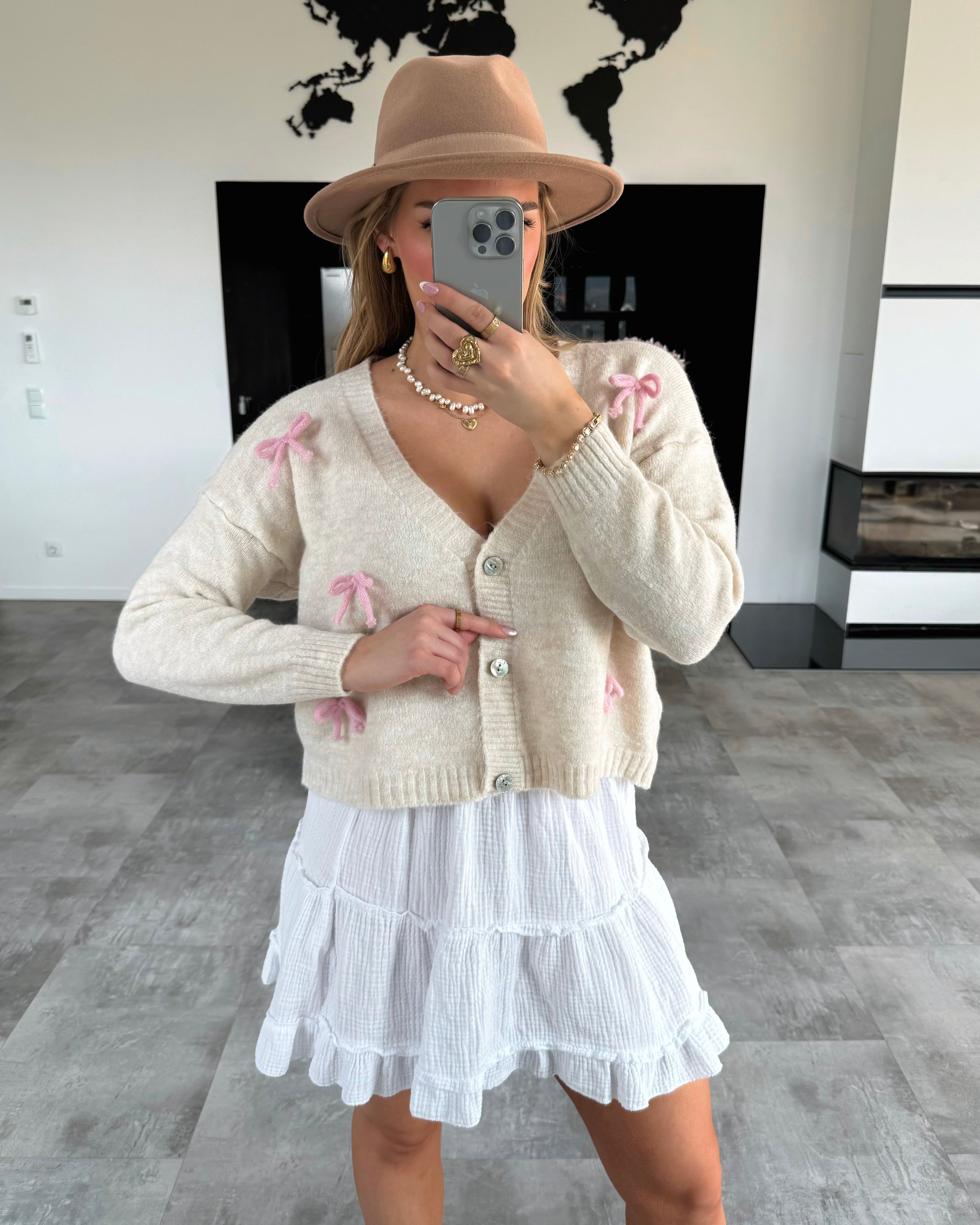 Cardigan "Cute Bows" Ecru