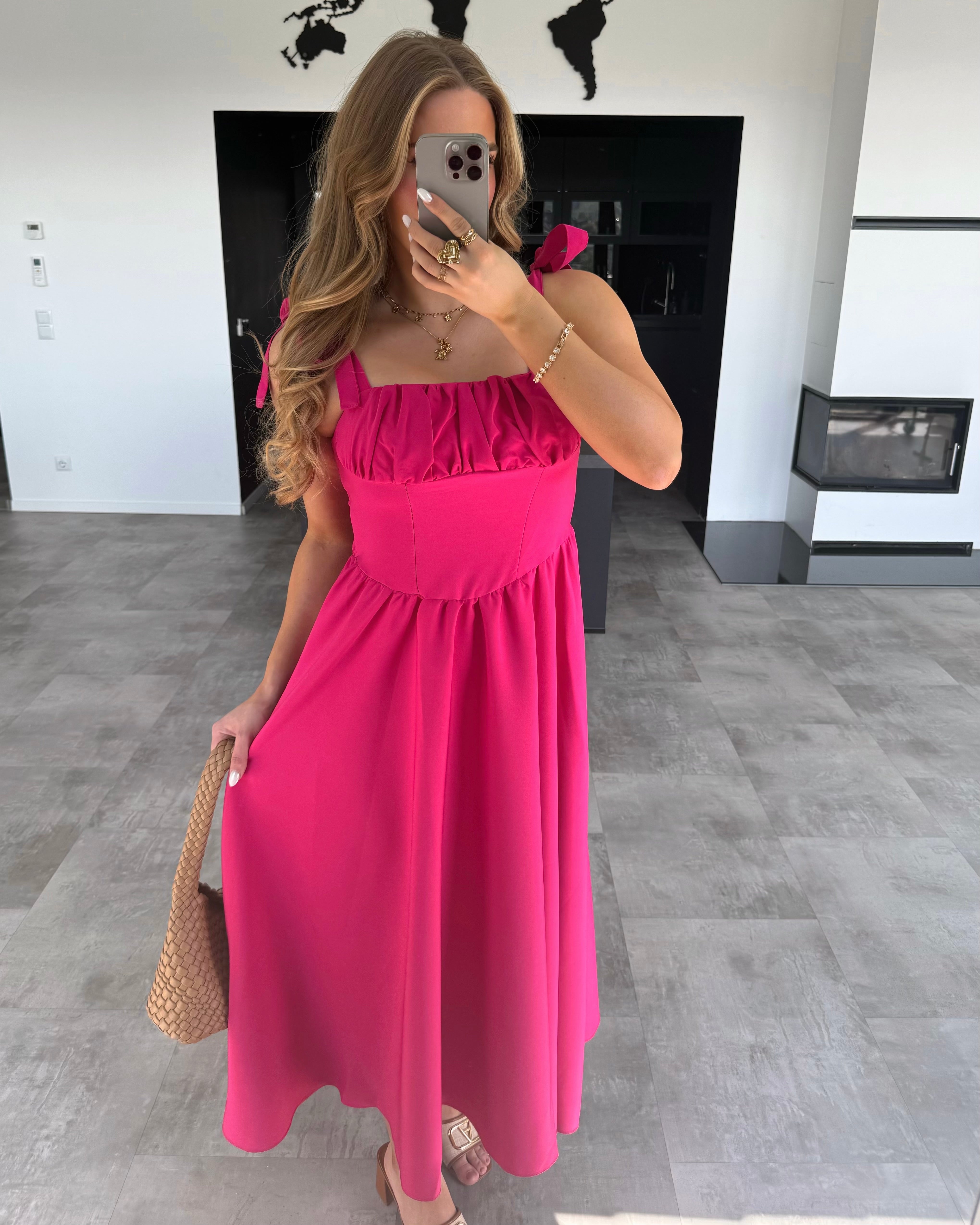 Maxikleid „Alura“ Fuchsienpink