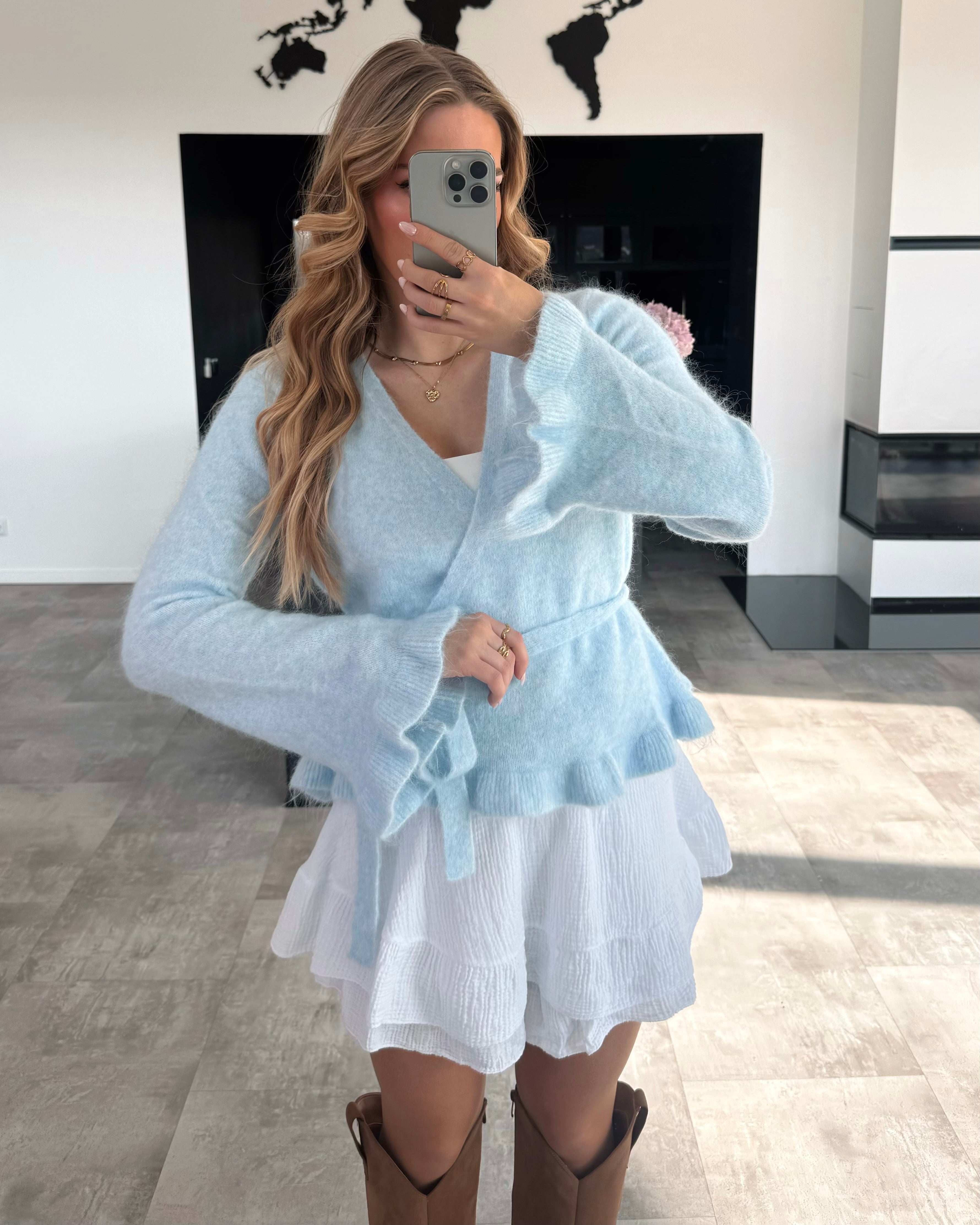 Wickel-Cardigan "Juliet" Babyblau