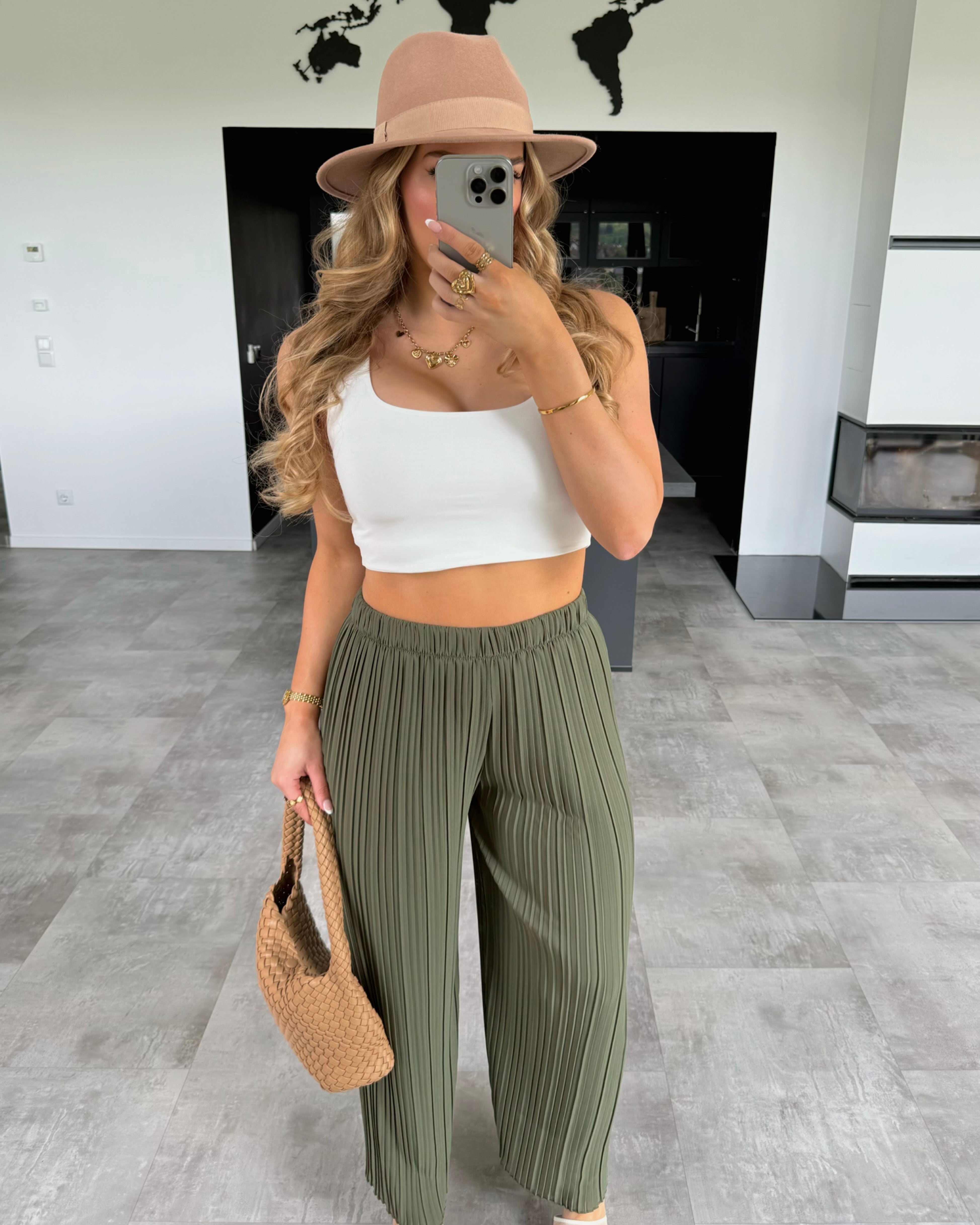 Plissierte Hose "Mala“ Khaki