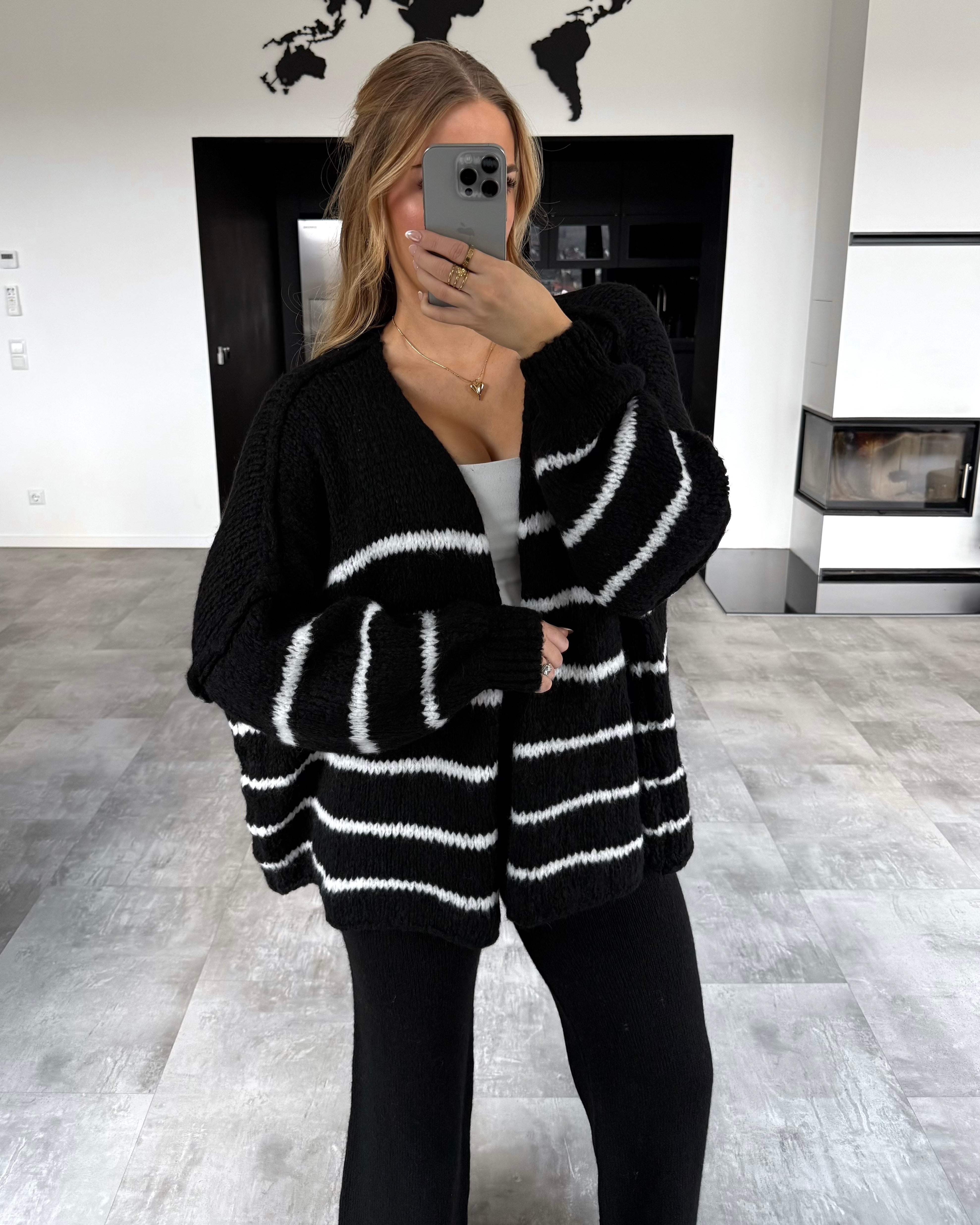 Cardigan “Raya“ Schwarz-Weiß