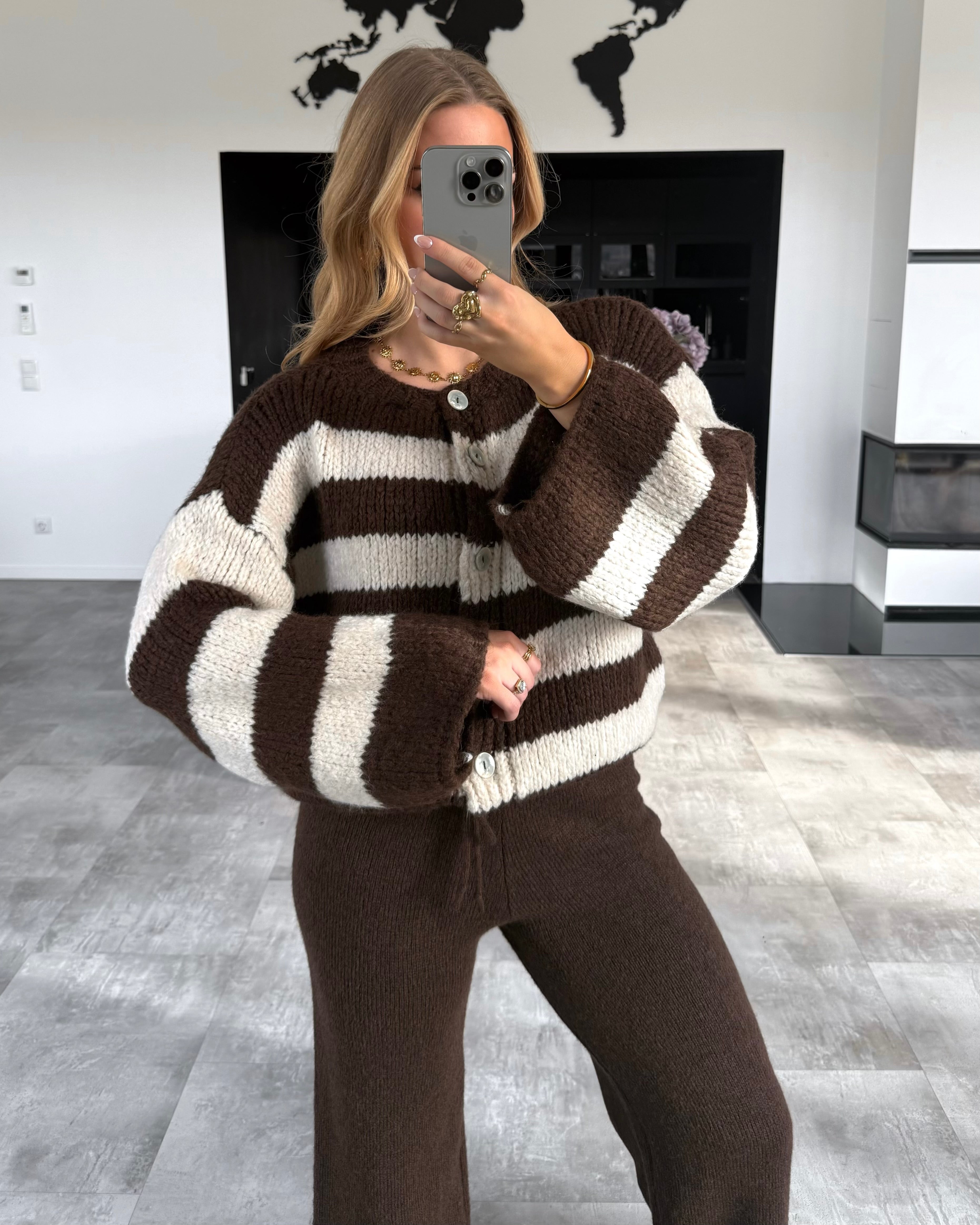 Cardigan "Marlow" Chocolate-Ecru