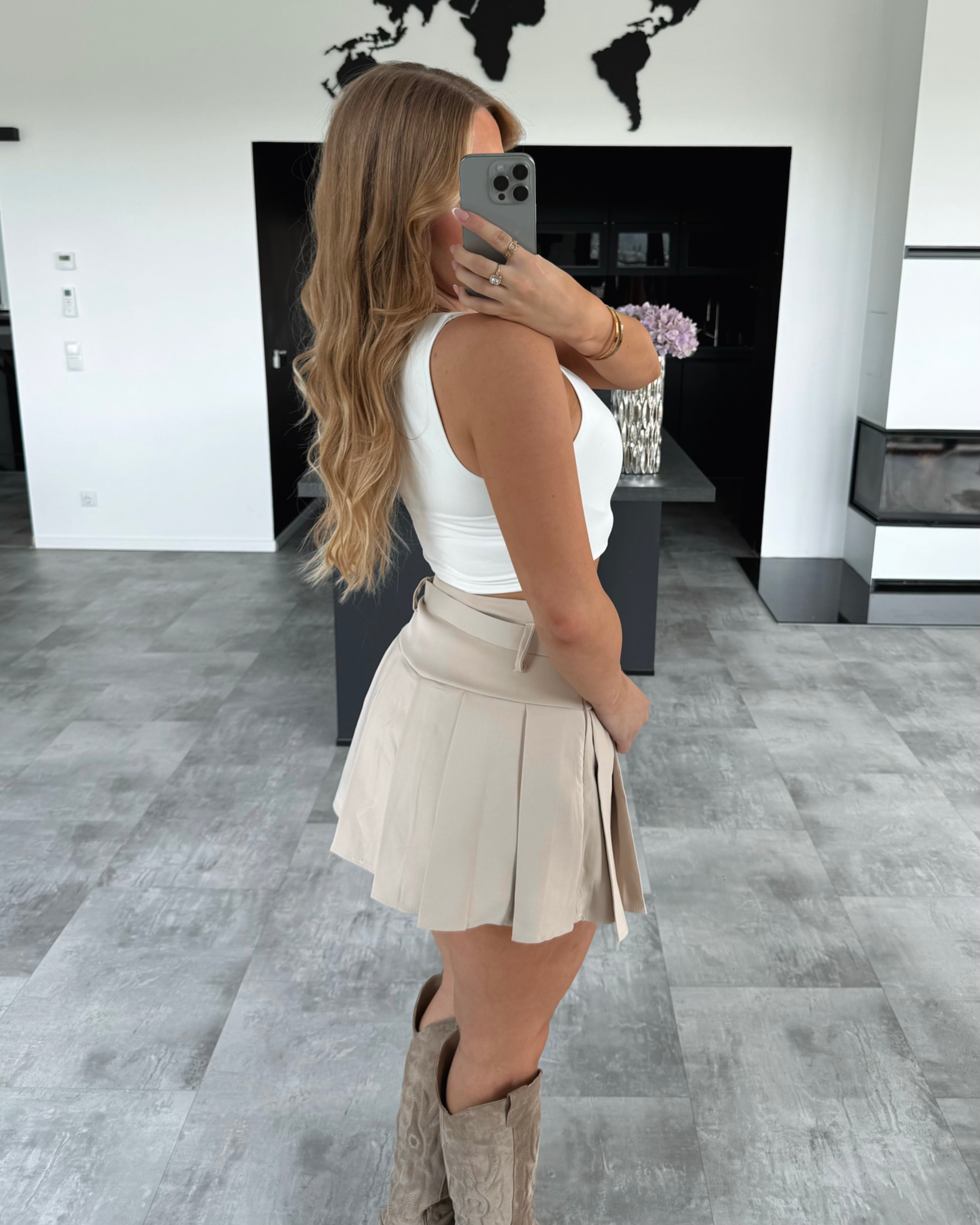 Hosenrock „Nova“ mit Gürtel Beige