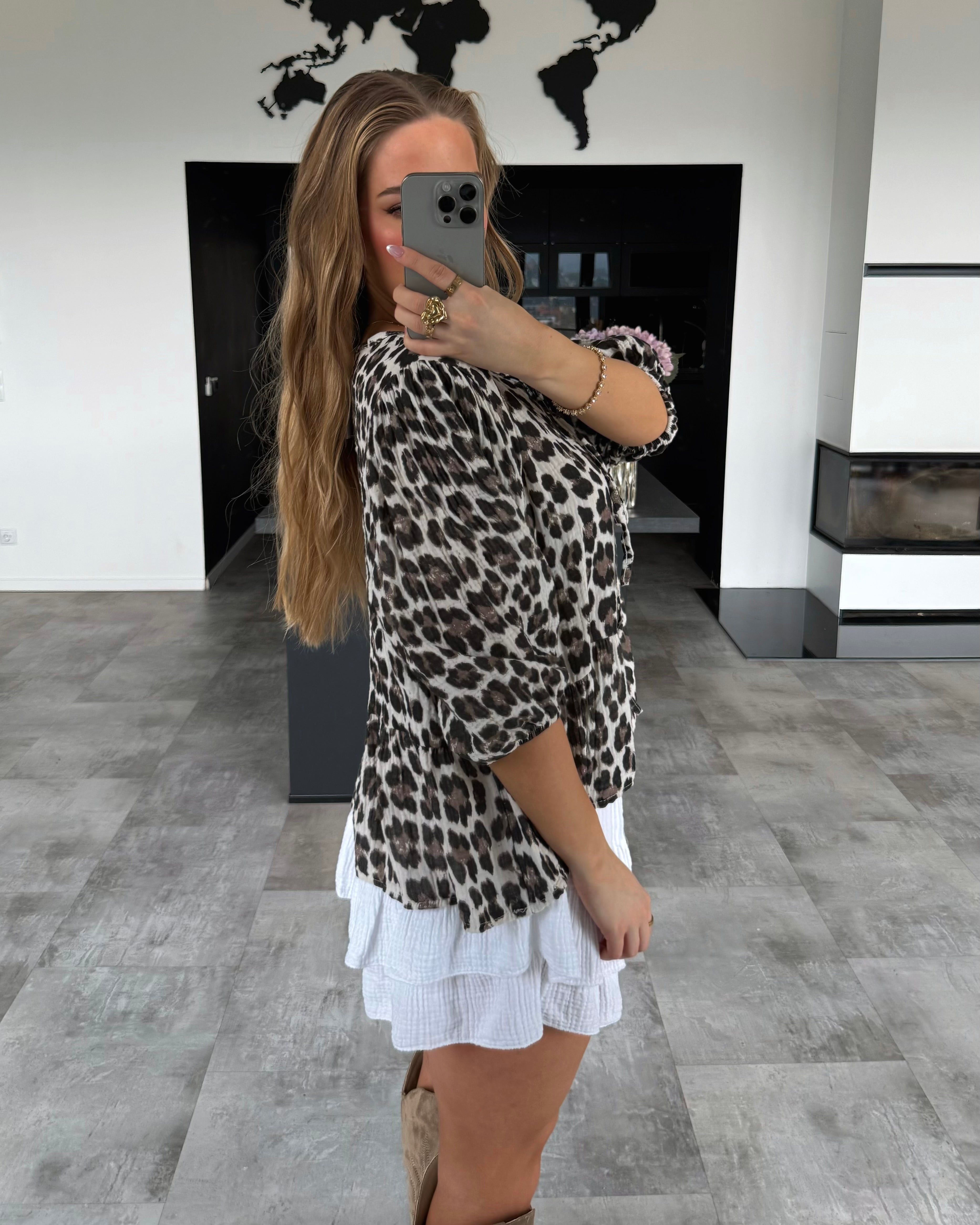 Musselin Knoten-Bluse "Leona" Leo