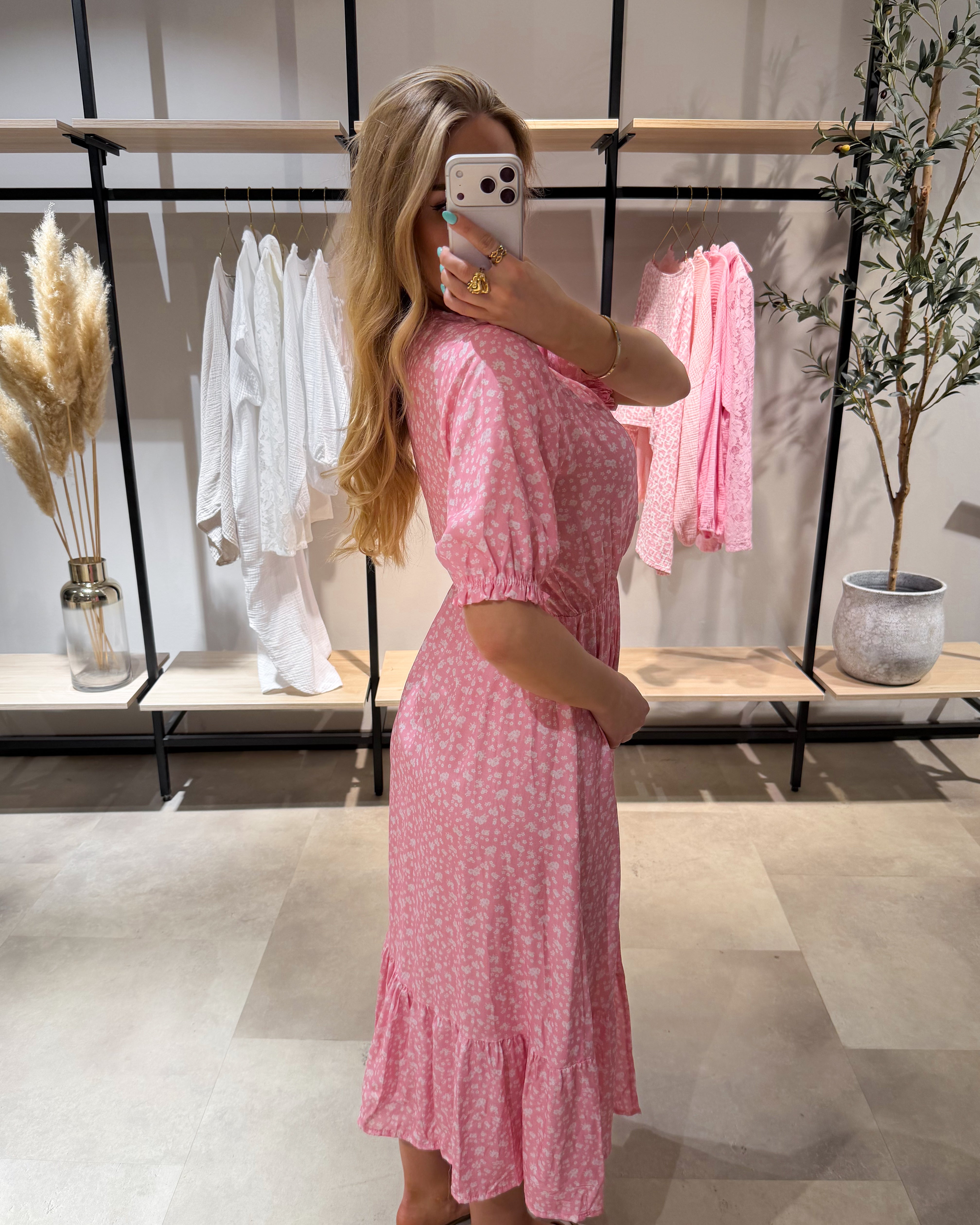Maxikleid “Bloom” Blümchen Rosa