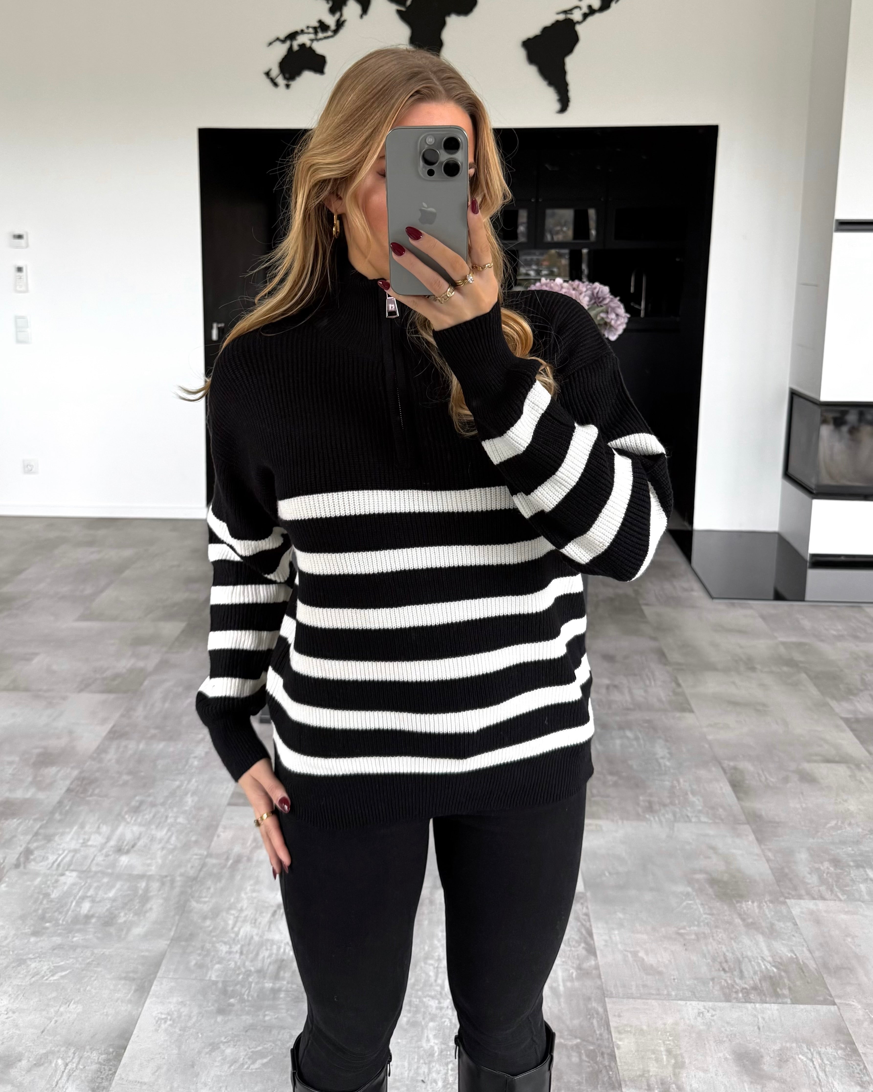 Pullover "Tori" Schwarz-Weiß