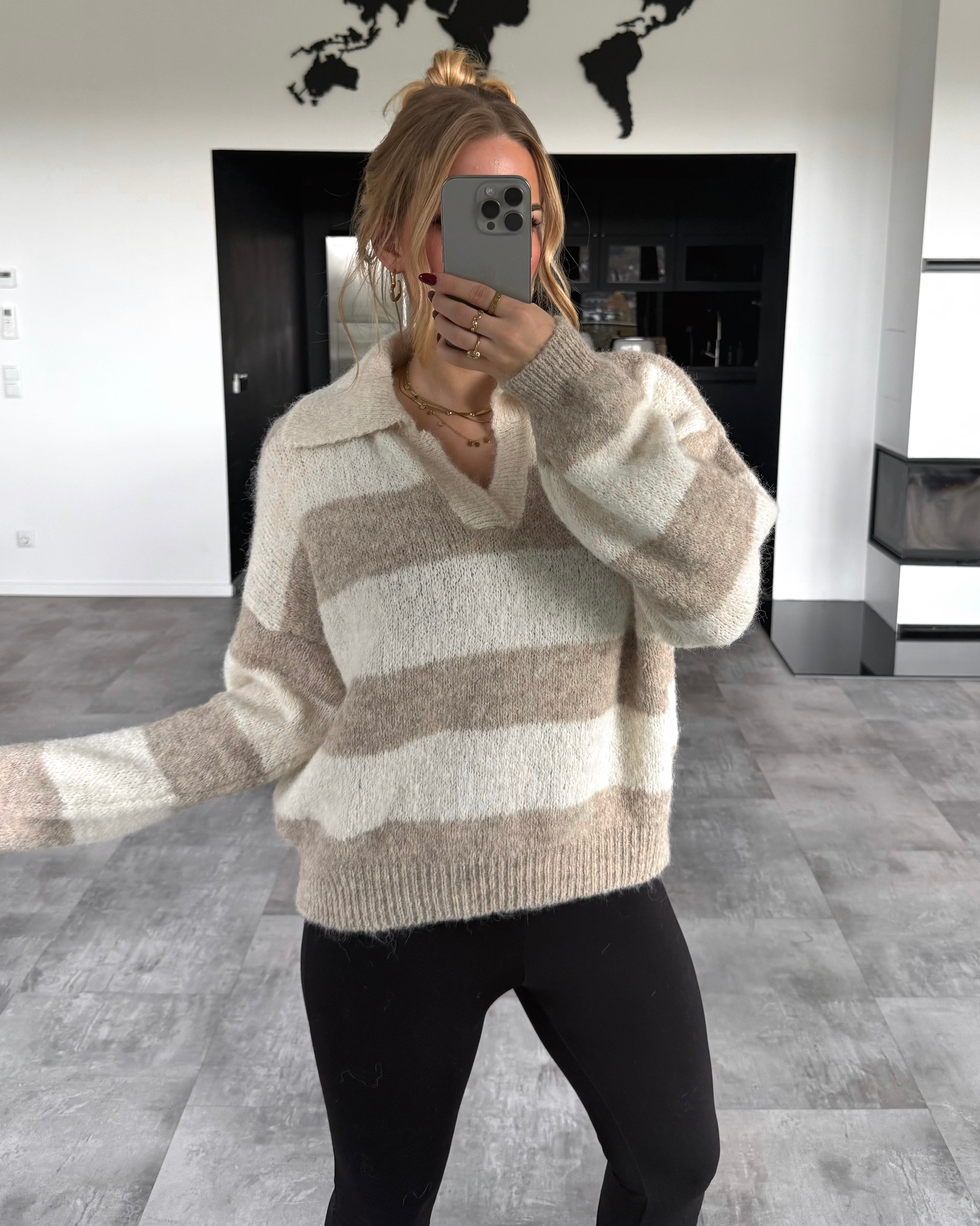 Pullover “Liv” Ecru-Taupe