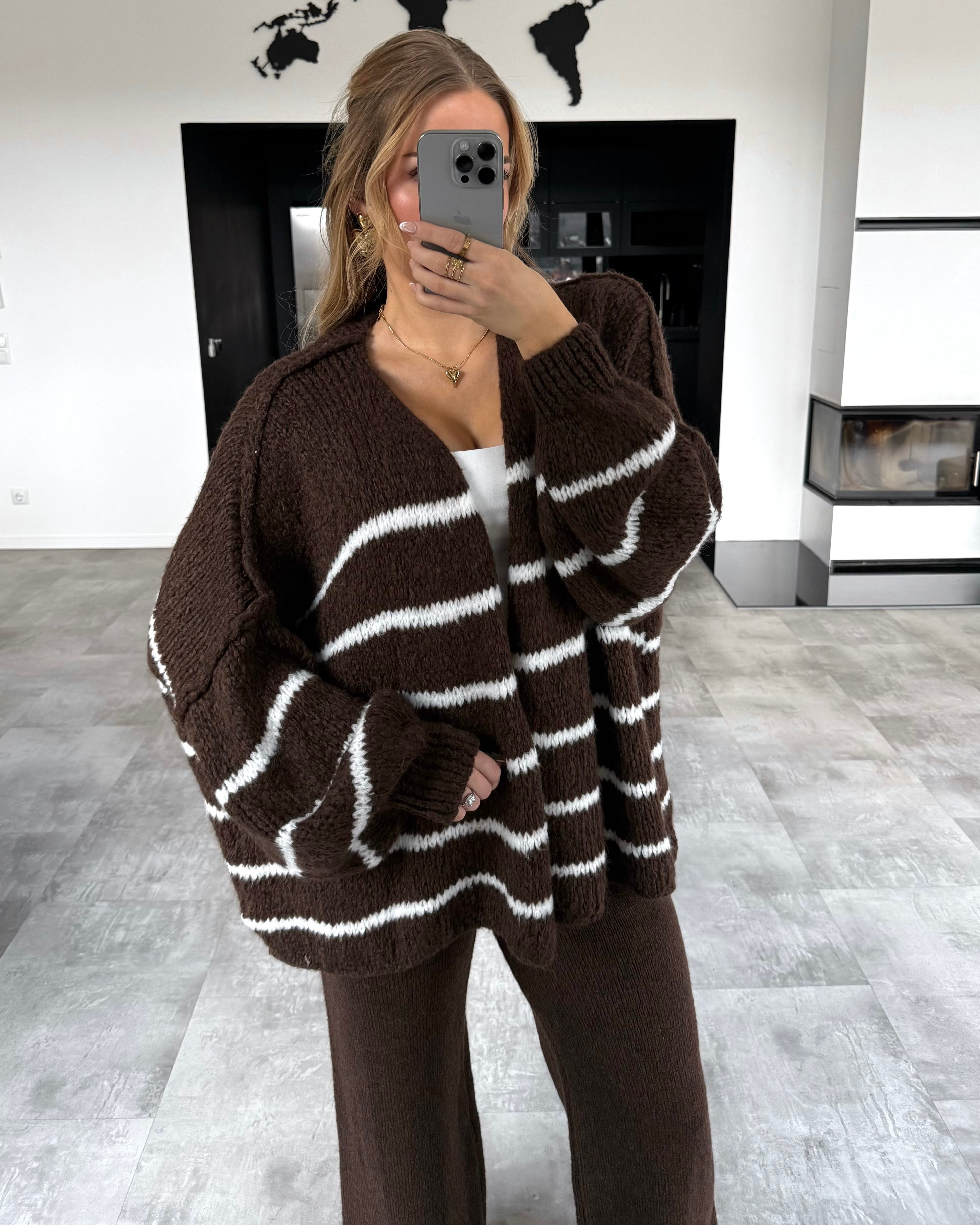 Cardigan “Raya“ Chocolate-Weiß